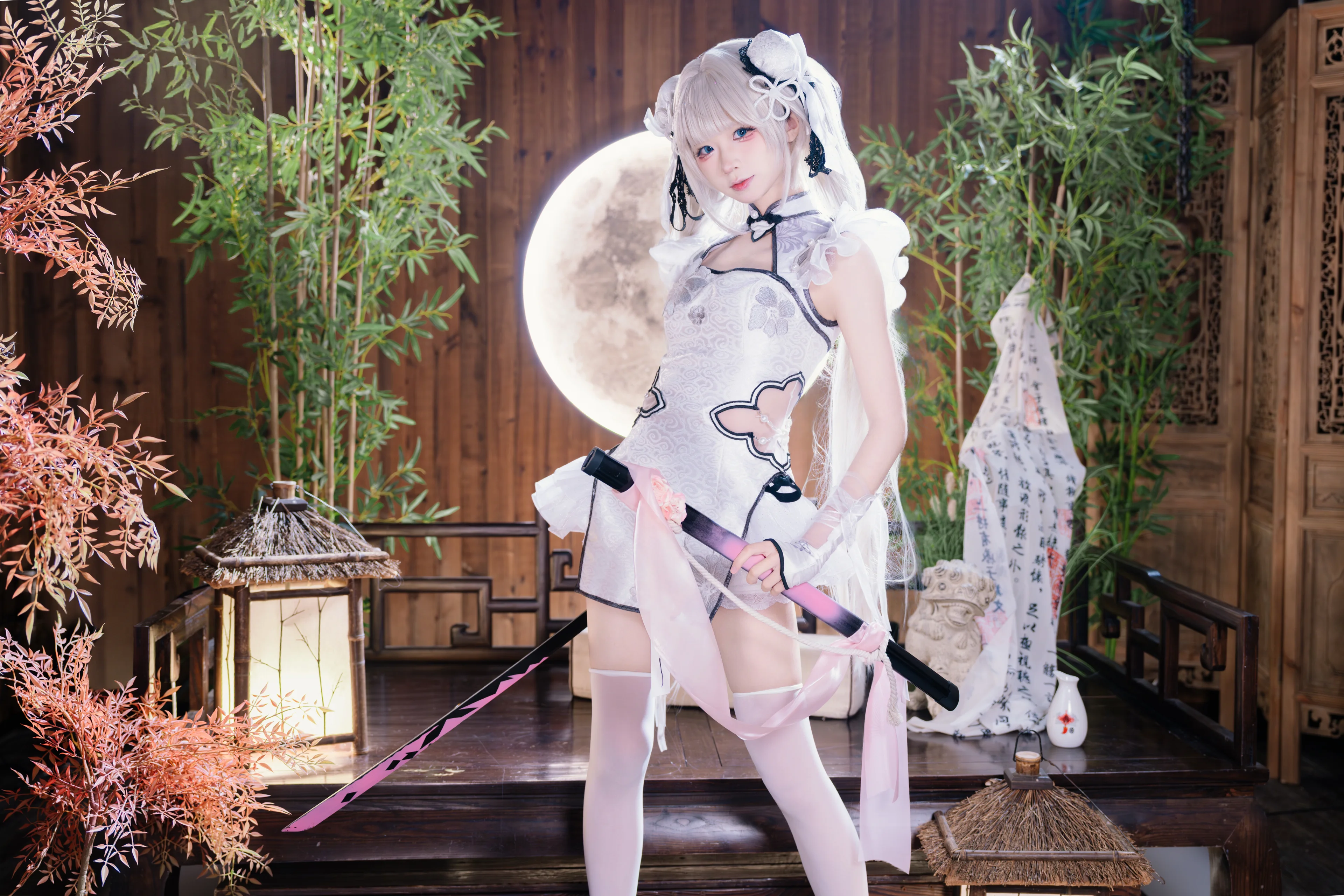 【殷紫萍cos】玉髓冰心，月夜下的雪白掠影 - 第 3 张