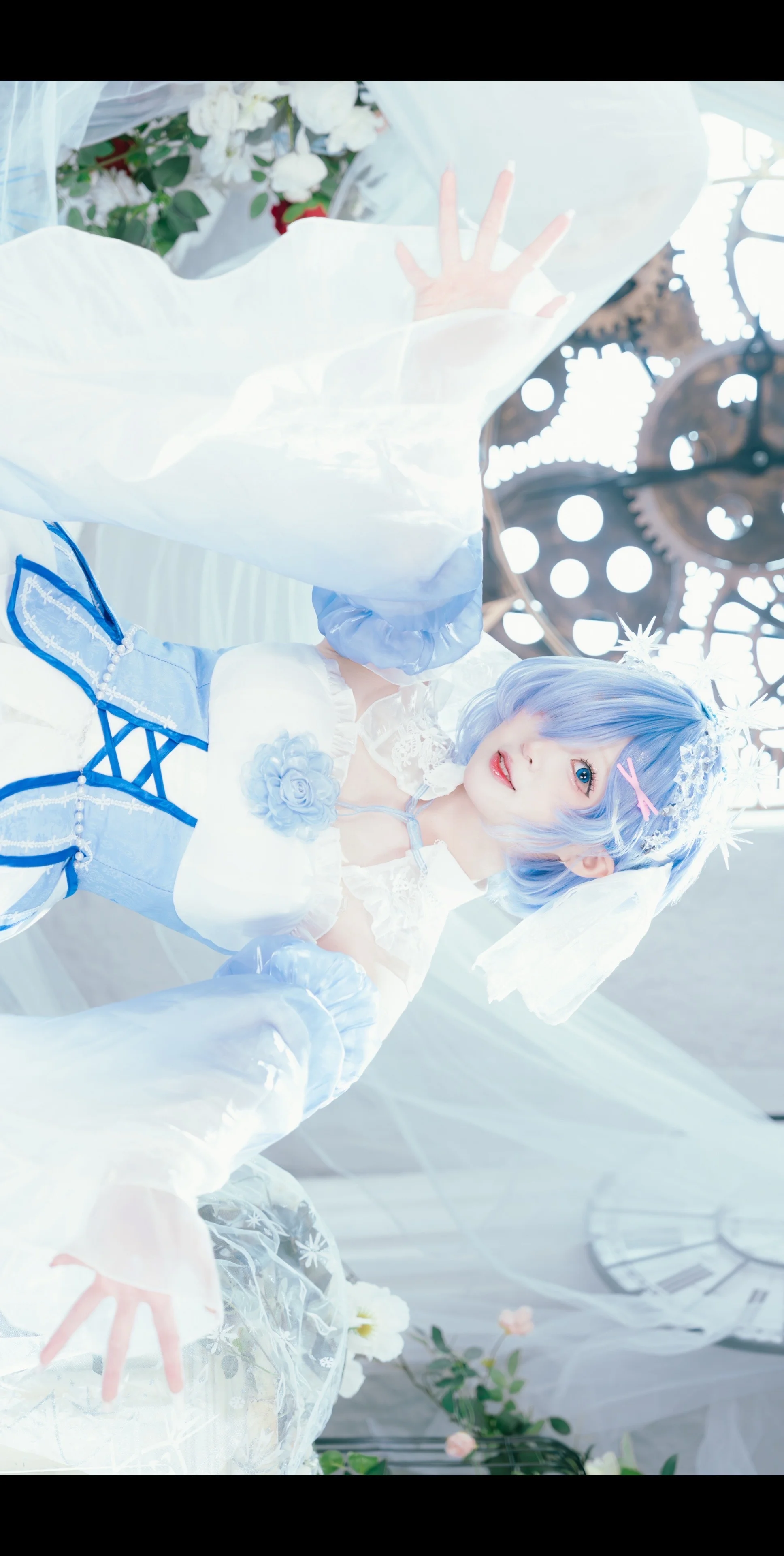 [Rem Cosplay] Ice Crystal Blue and White Gown, Re:ZERO -Starting Life in Another World- - Image 5