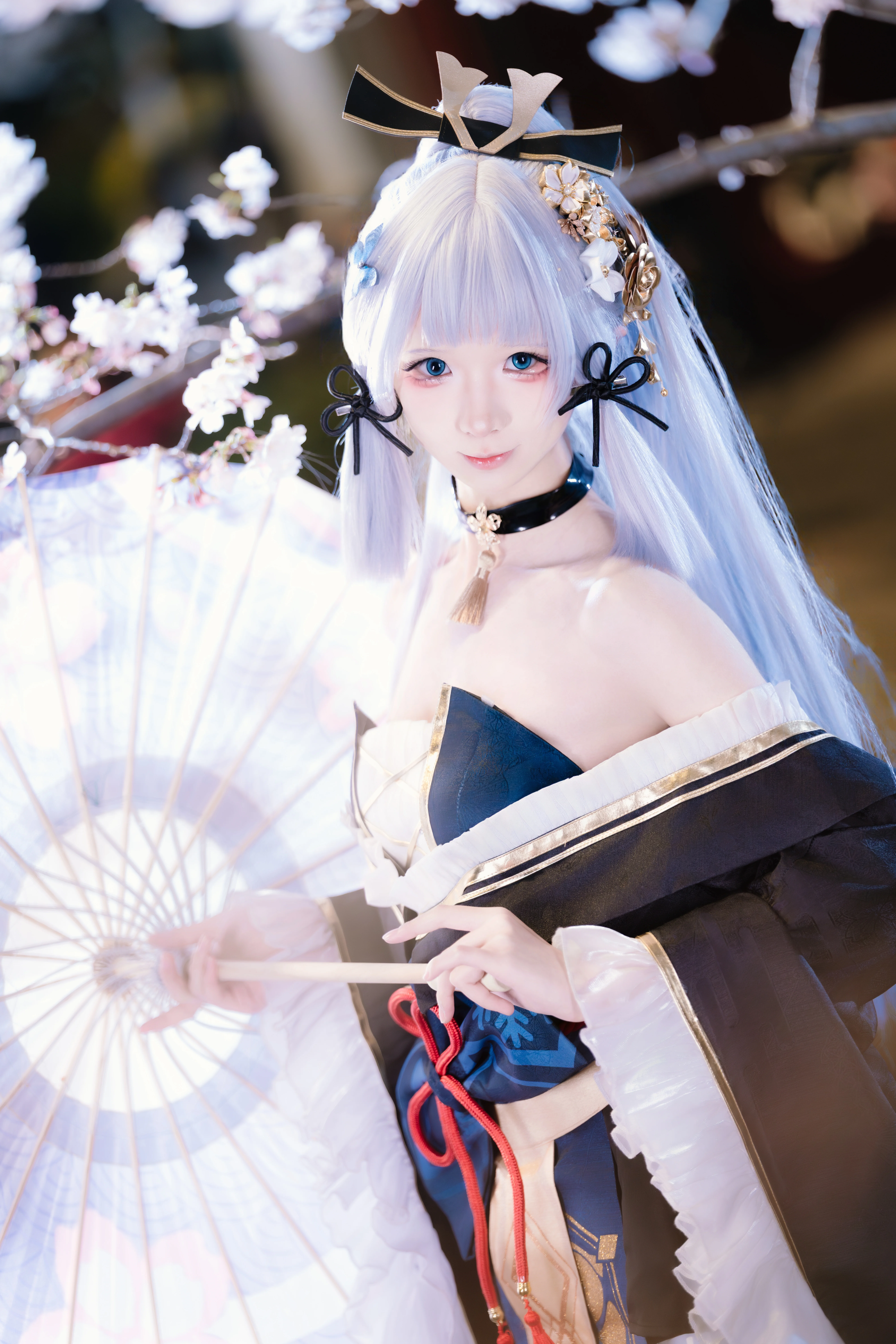 【神里绫华cos】稻妻黑道教母，月下夜樱的另一种打开方式 - 第 2 张