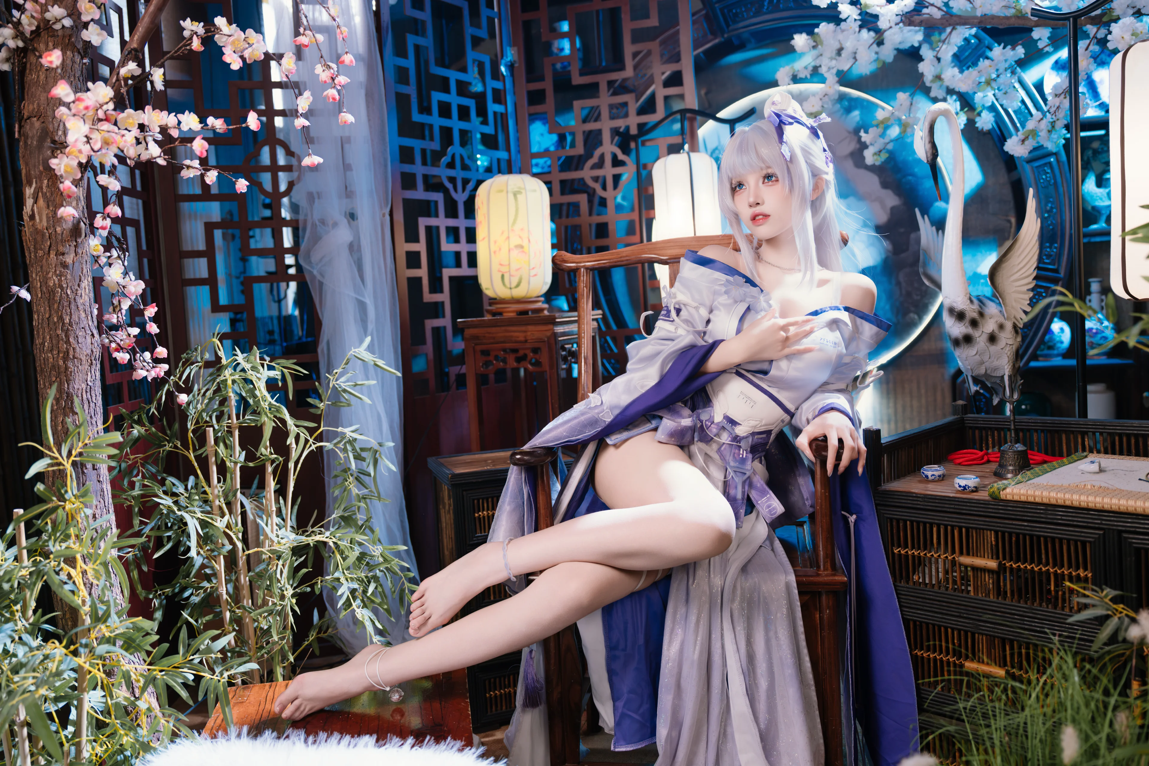 【绯雪cos】鸣潮里的雪落人间，清冷仙气实景正片 - 第 5 张