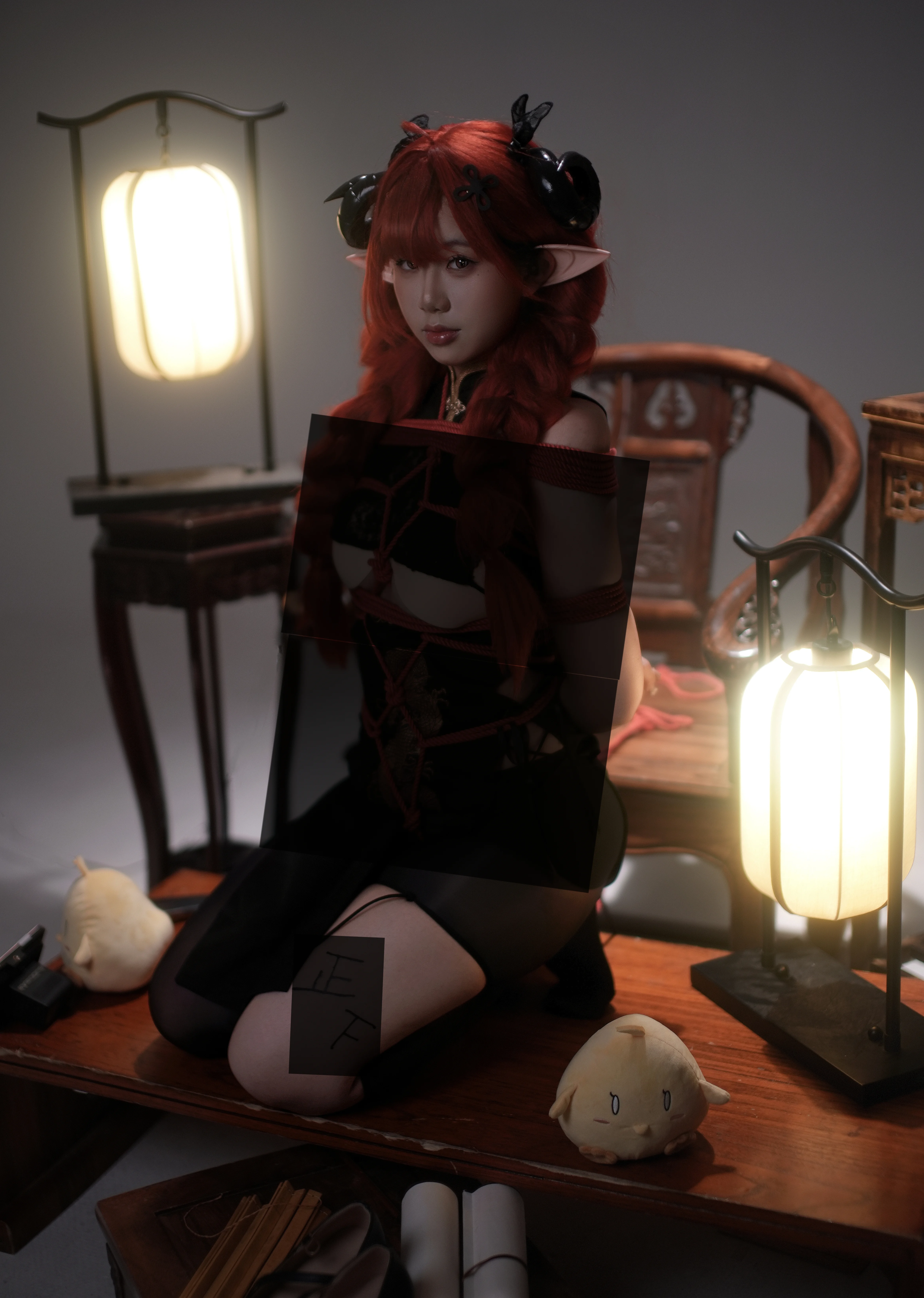 【兴登堡cos】深阁舞戏，红发旗袍的夜色独白 - 第 1 张