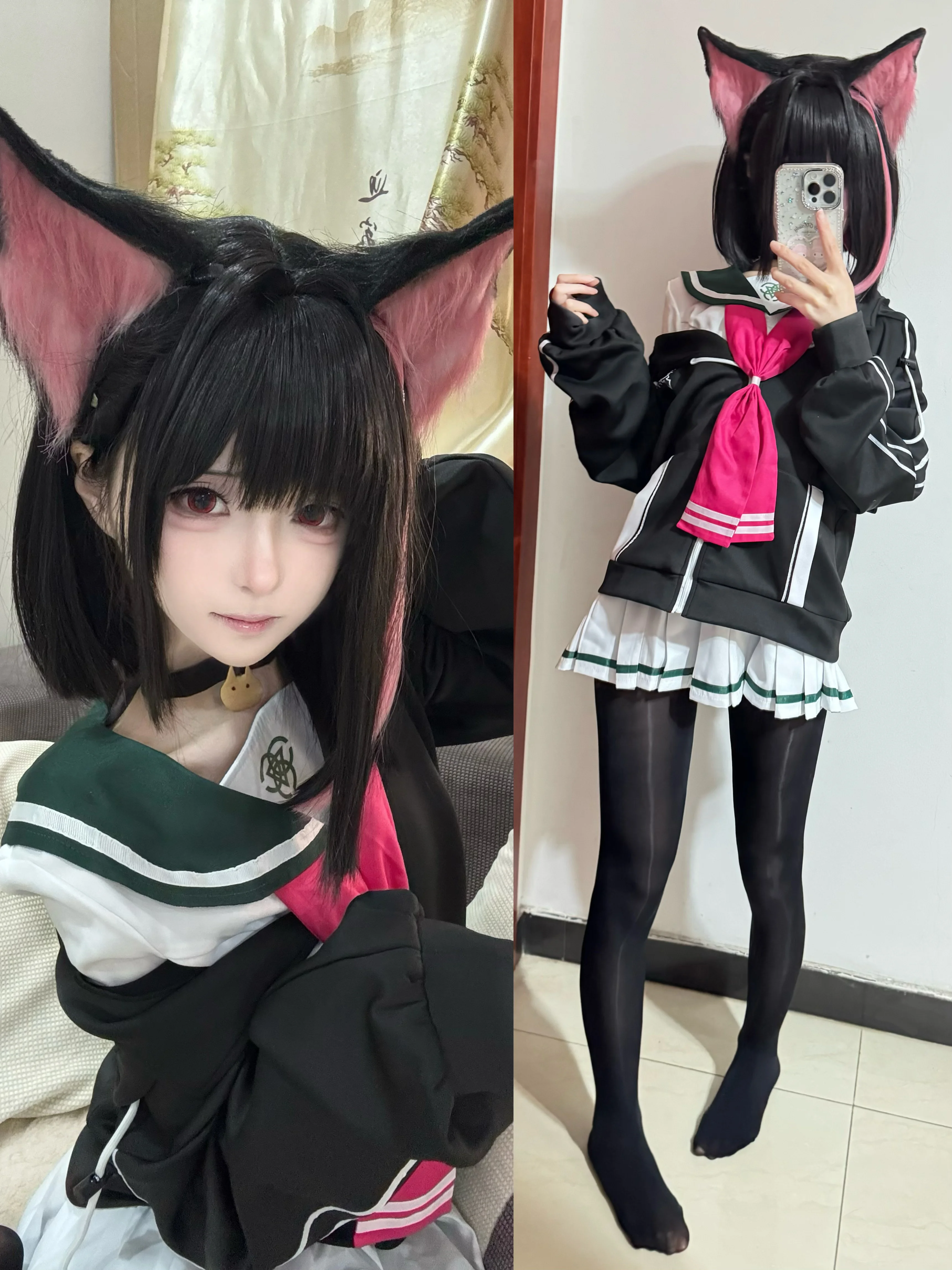 【杏山和纱cos】蔚蓝档案里的校园猫耳日常 - 第 1 张
