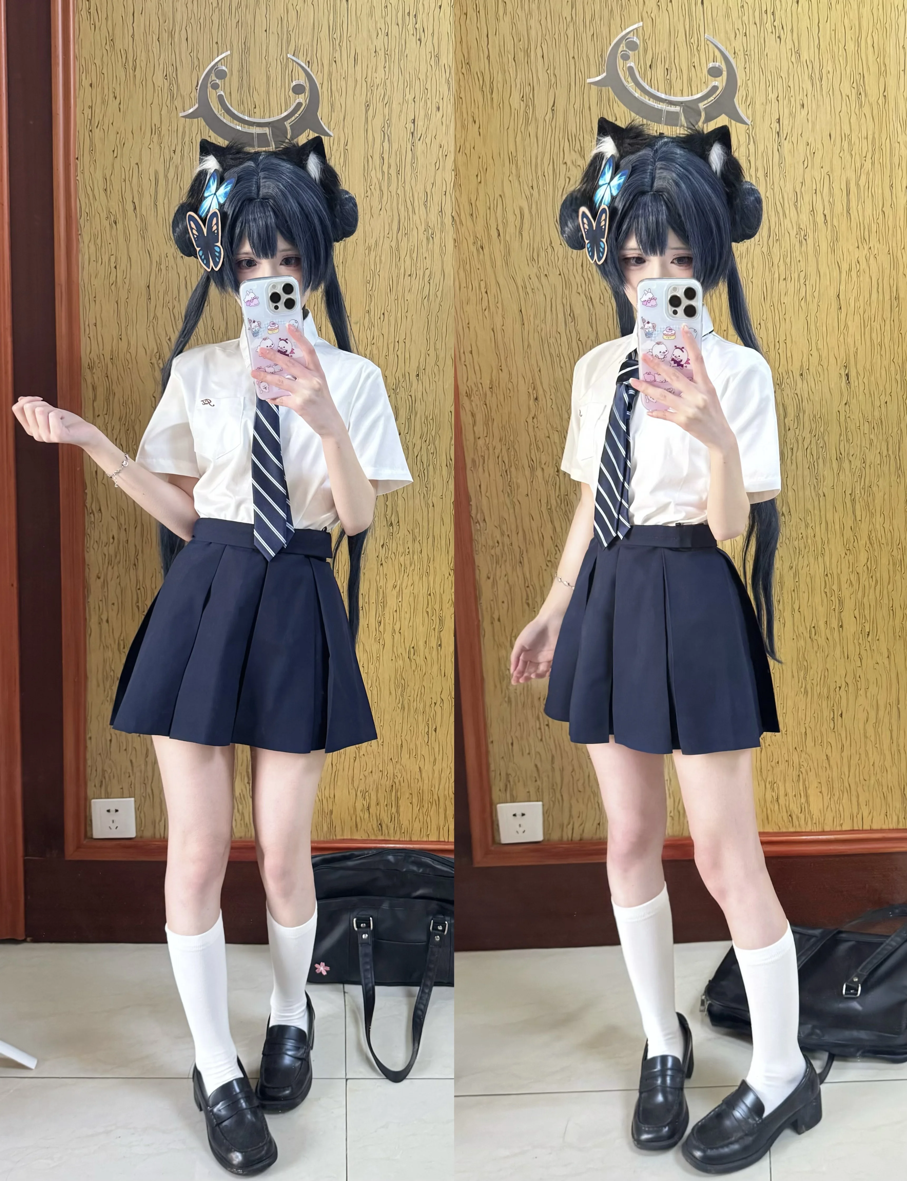 【龙华妃咲cos】蔚蓝档案里的校园日常风对镜自拍