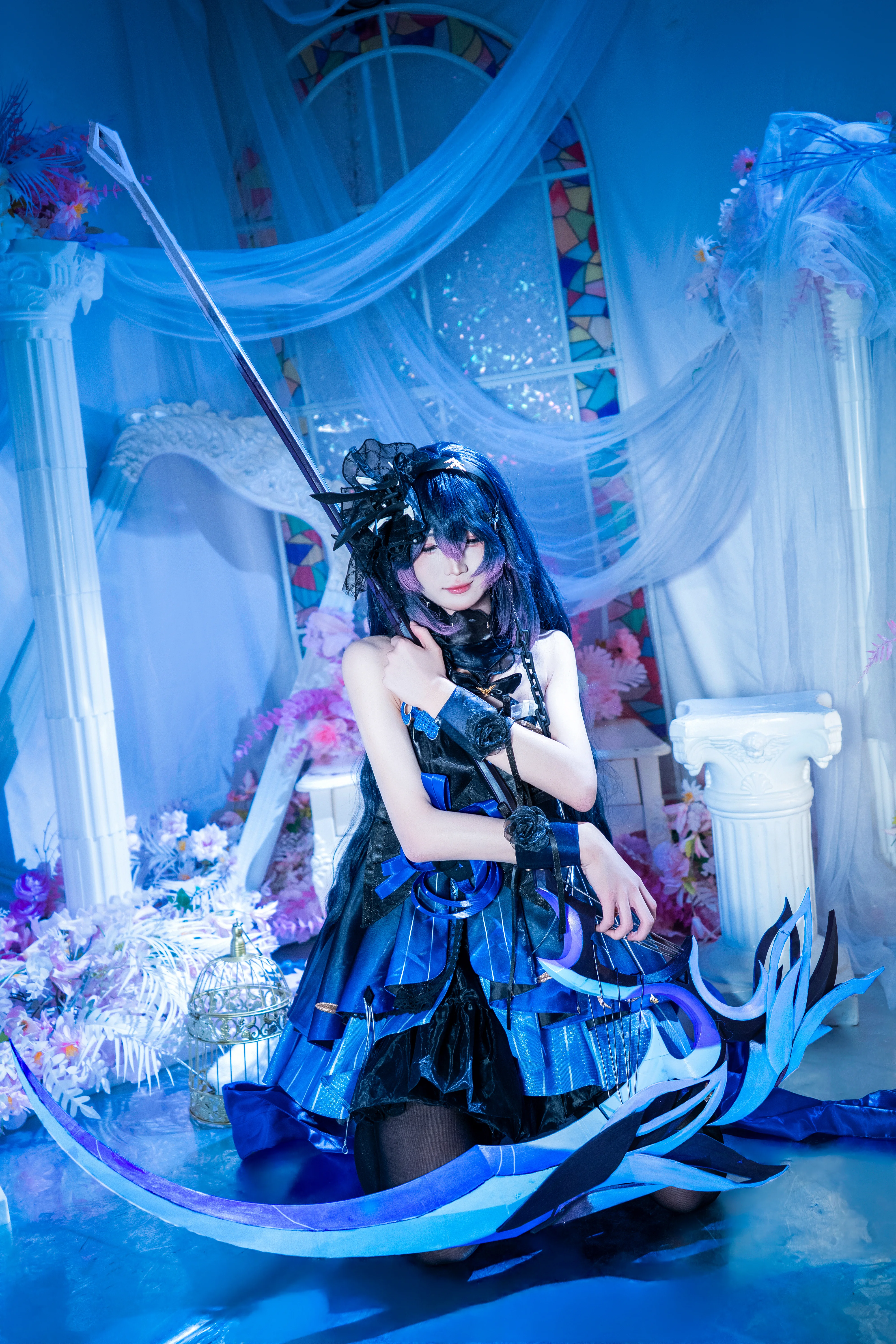 【希儿cos】崩坏3死生之律者栖于永夜，深蓝幻境下的夜之镰