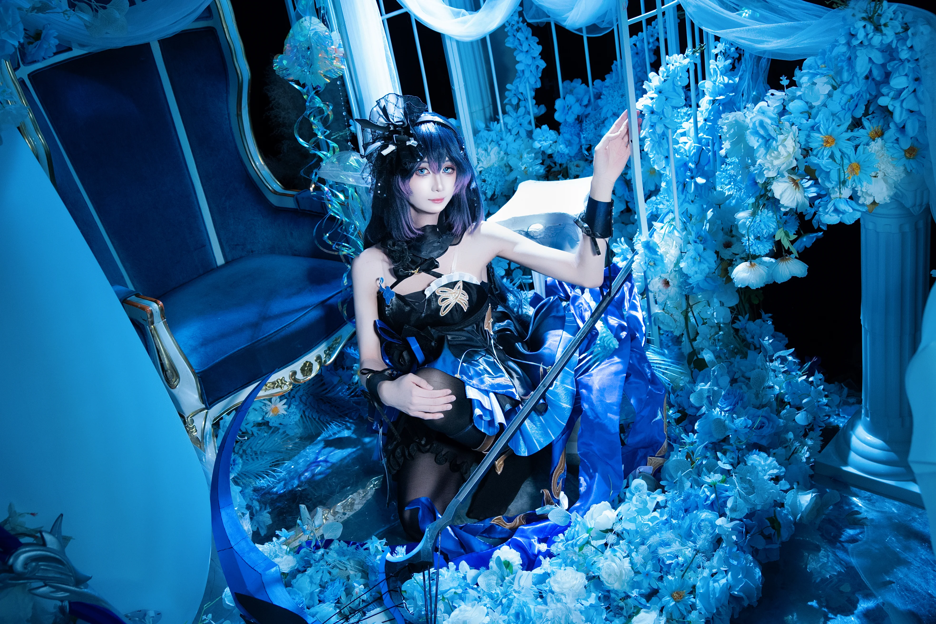 【希儿cos】崩坏3死生之律者栖于永夜，深蓝幻境下的夜之镰 - 第 6 张