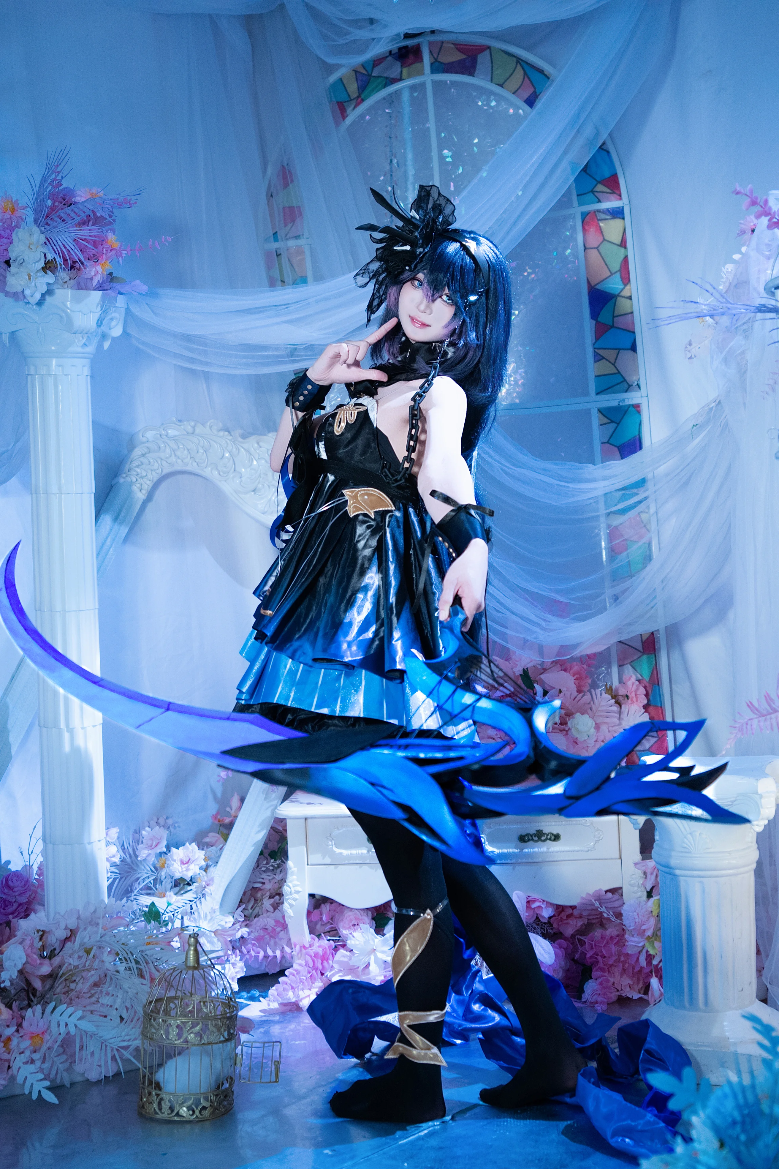 【希儿cos】崩坏3死生之律者栖于永夜，深蓝幻境下的夜之镰 - 第 9 张