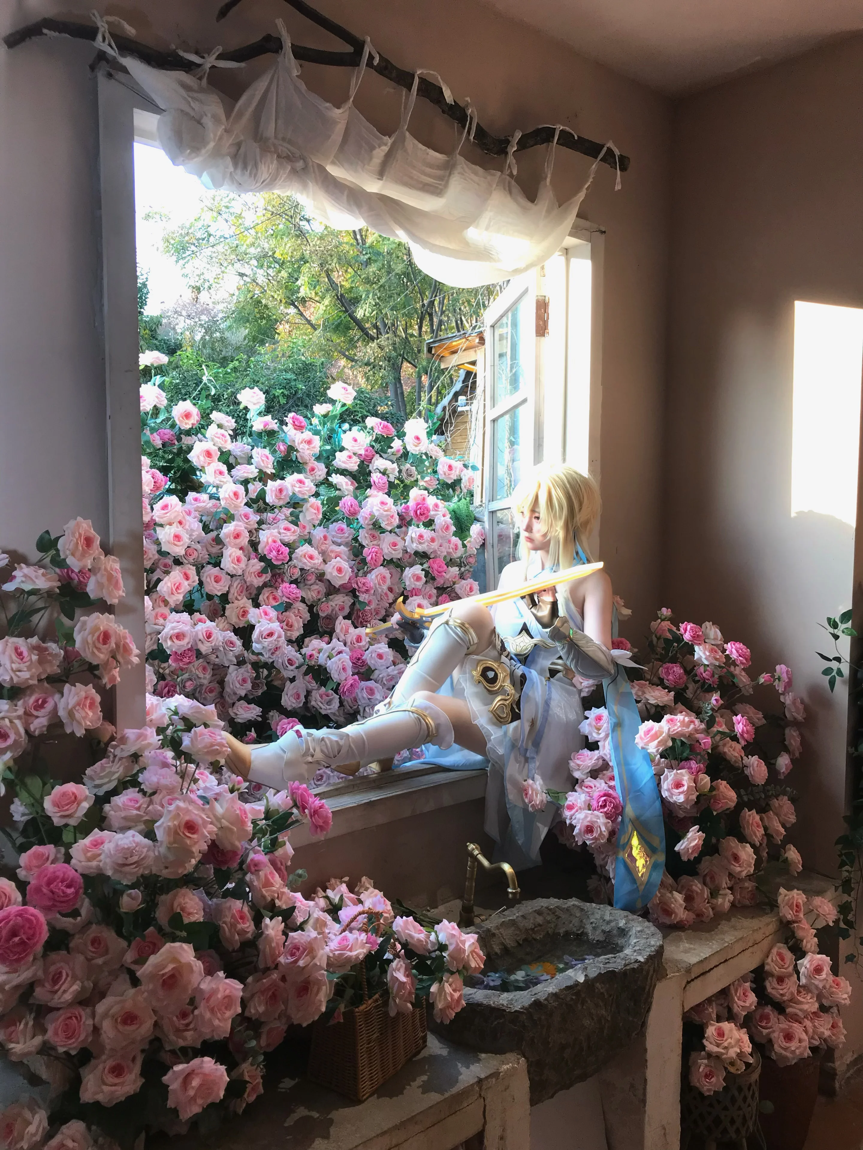 【荧cos】原神旅行者，窗边花海里的重逢与明天