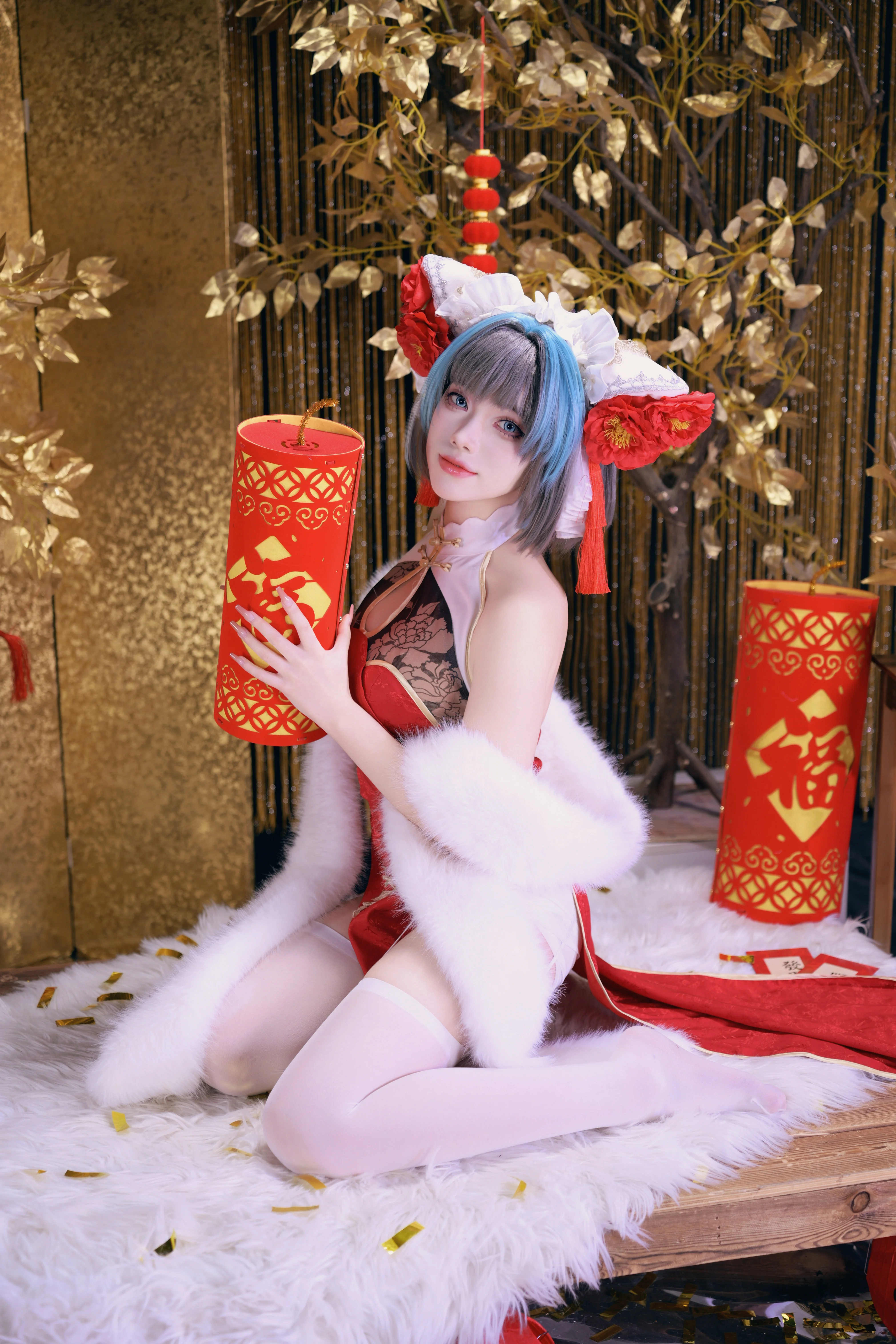 【柴郡cos】碧藍航線的新年旗袍正片，紅裝與溫暖 - 第 9 張