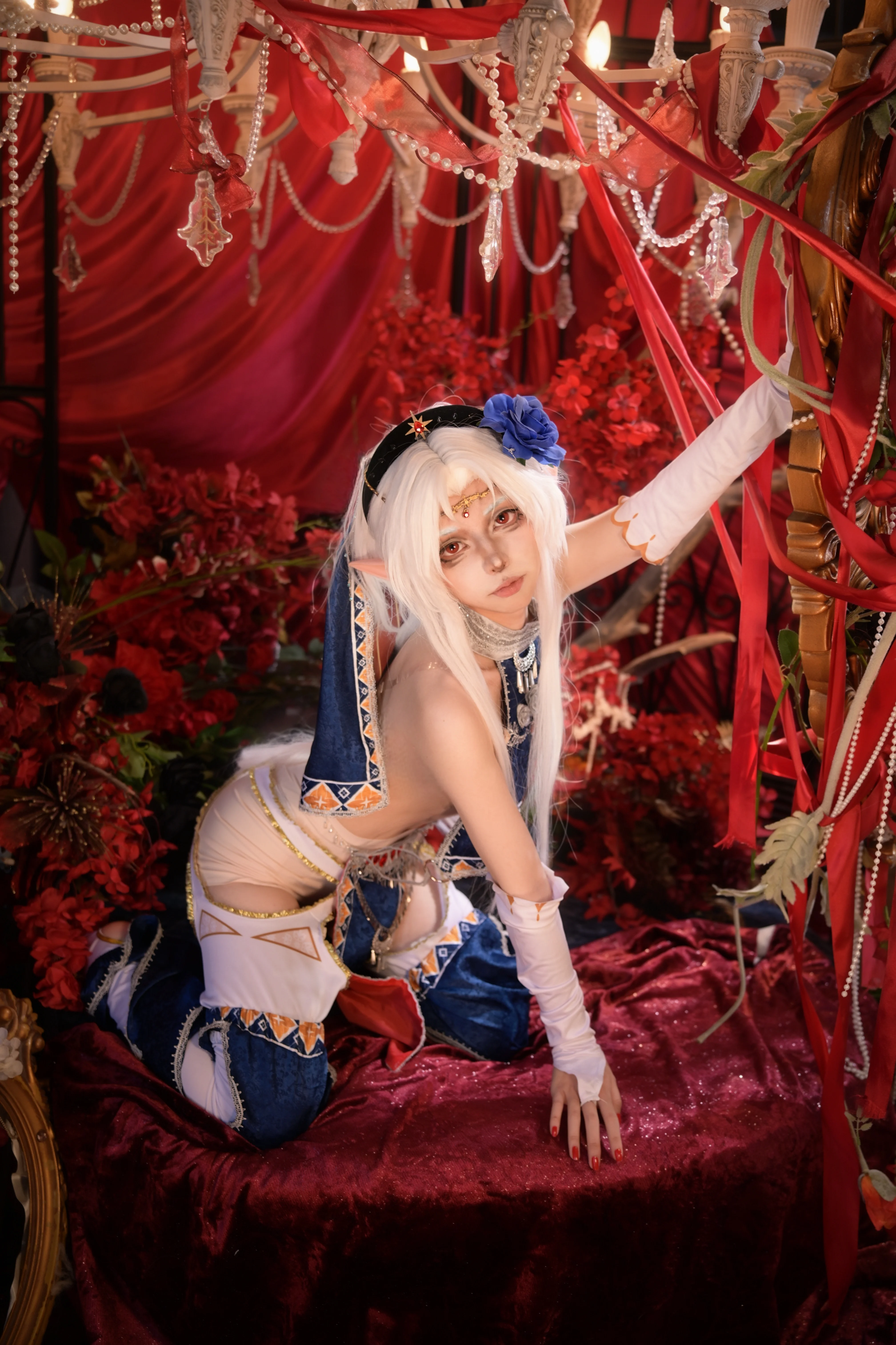 【雙子cos】娼年德古拉中的暗紅絲絨與藍白刺繡 - 第 1 張