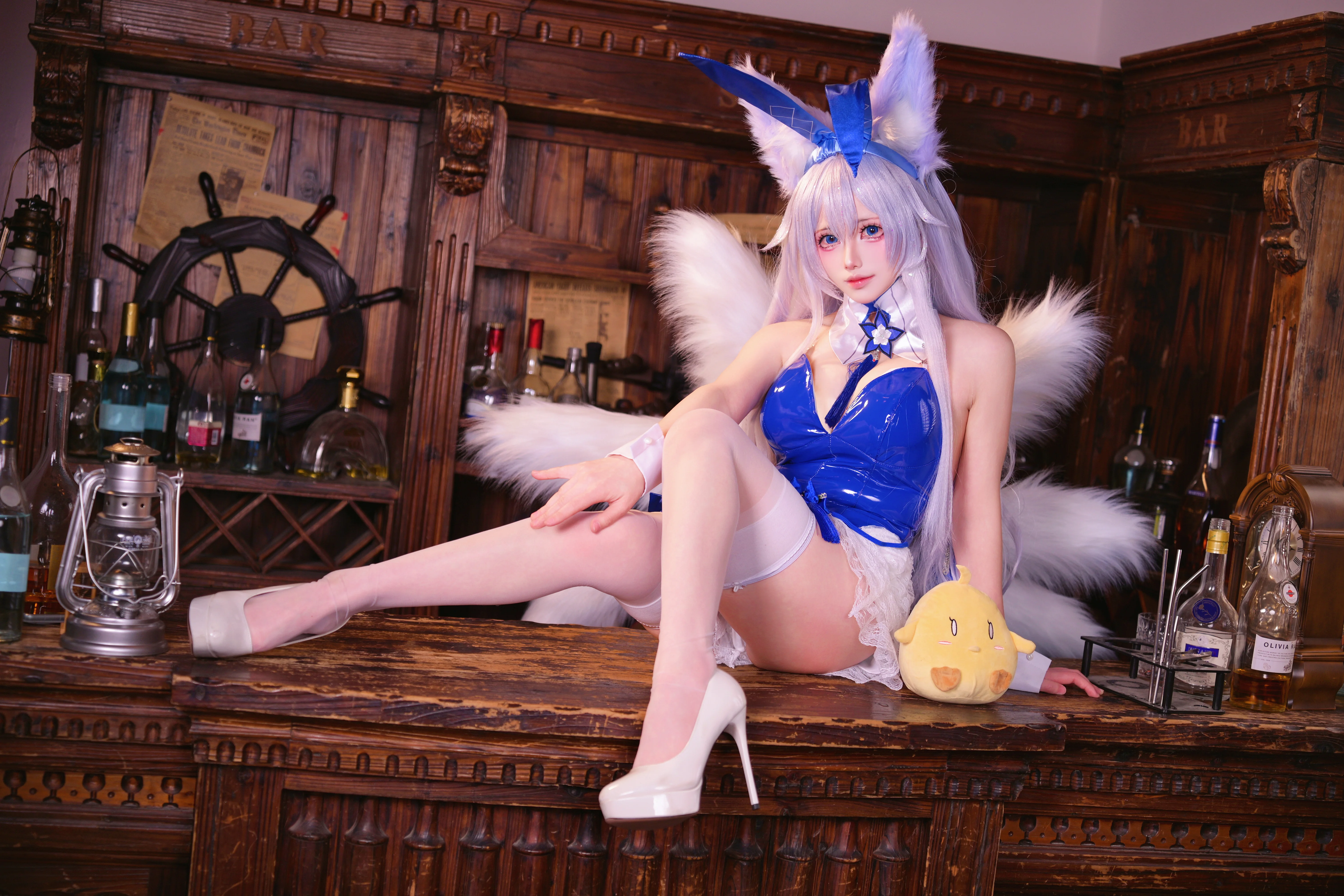 【信浓cos】碧蓝航线复古酒吧里的漆皮狐耳兔女郎 - 第 4 张
