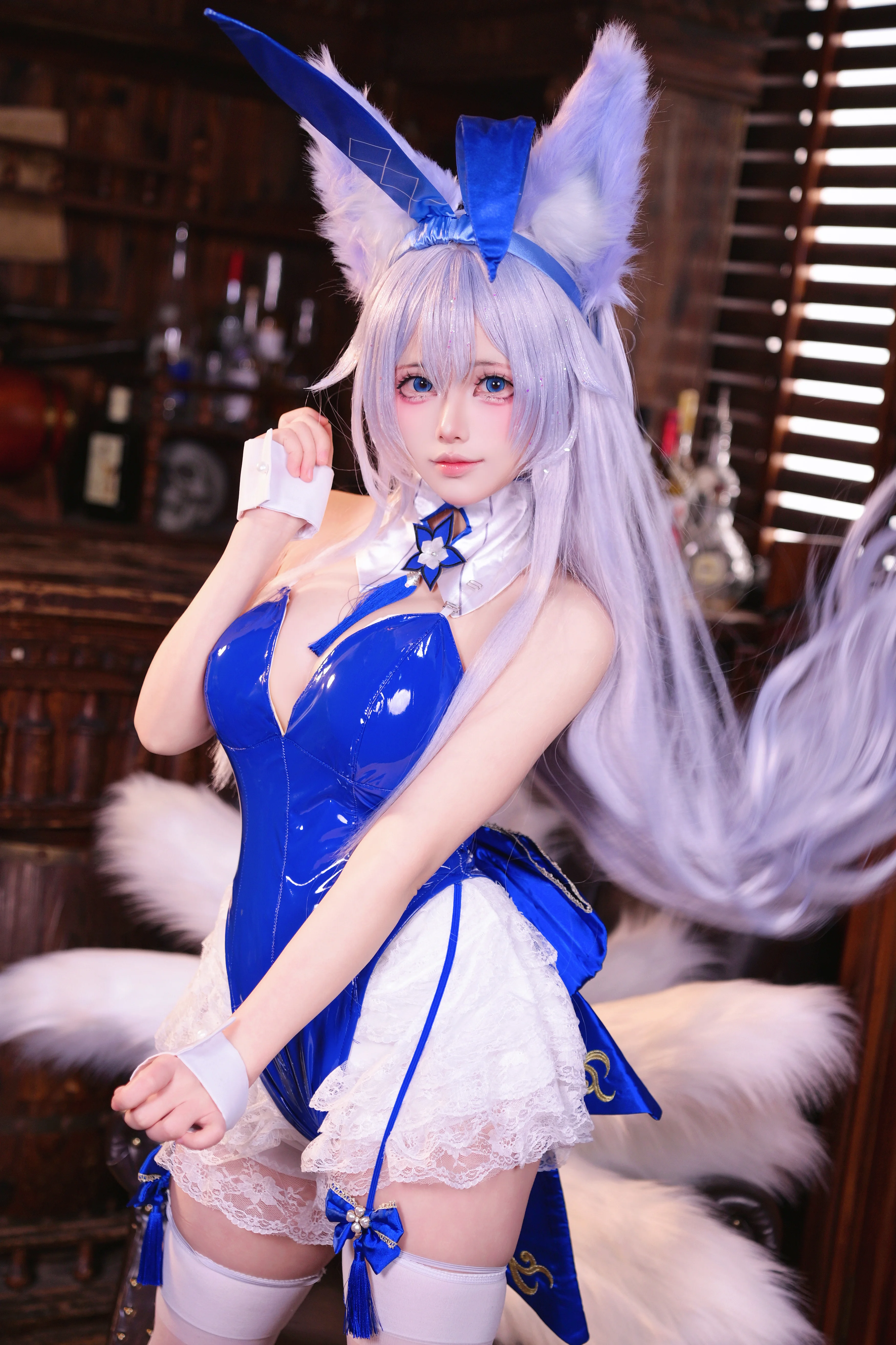 【信浓cos】碧蓝航线复古酒吧里的漆皮狐耳兔女郎 - 第 7 张