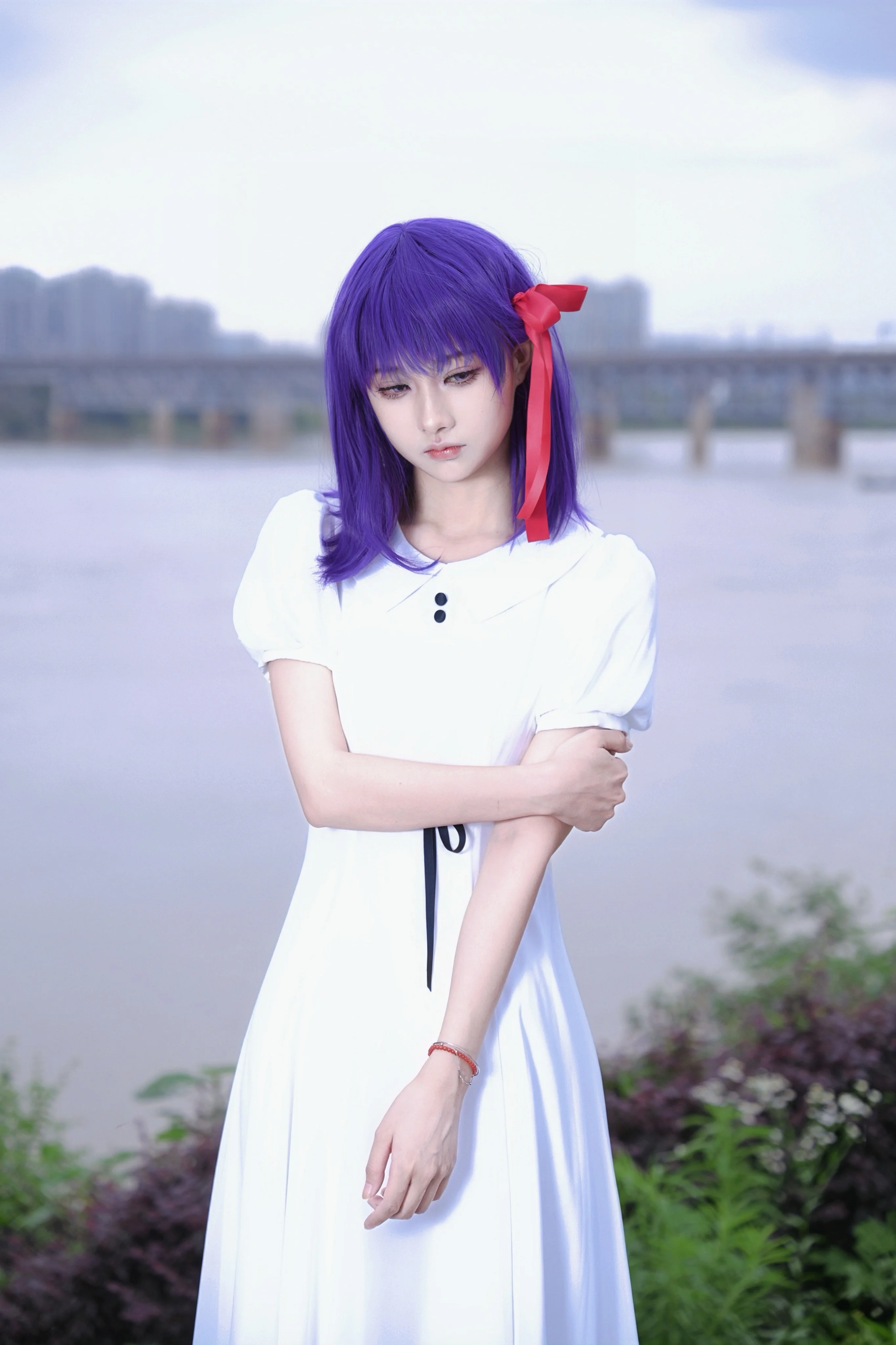 【間桐桜 コスプレ】薄暮と江風が織りなす静寂のひととき - 3 枚目
