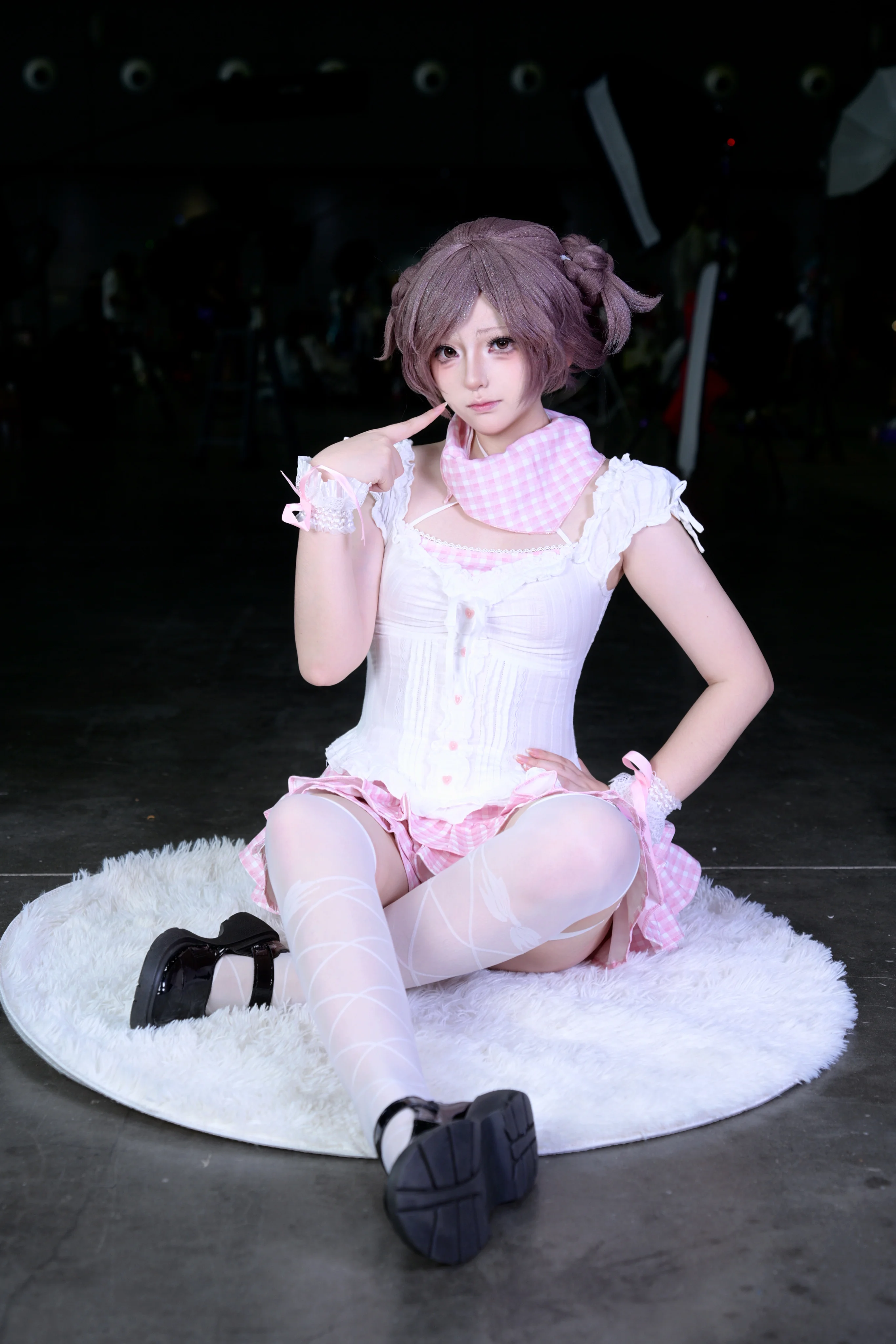 【小松奈奈cos】这套粉色格纹的场照，命运的齿轮开始转动 - 第 2 张