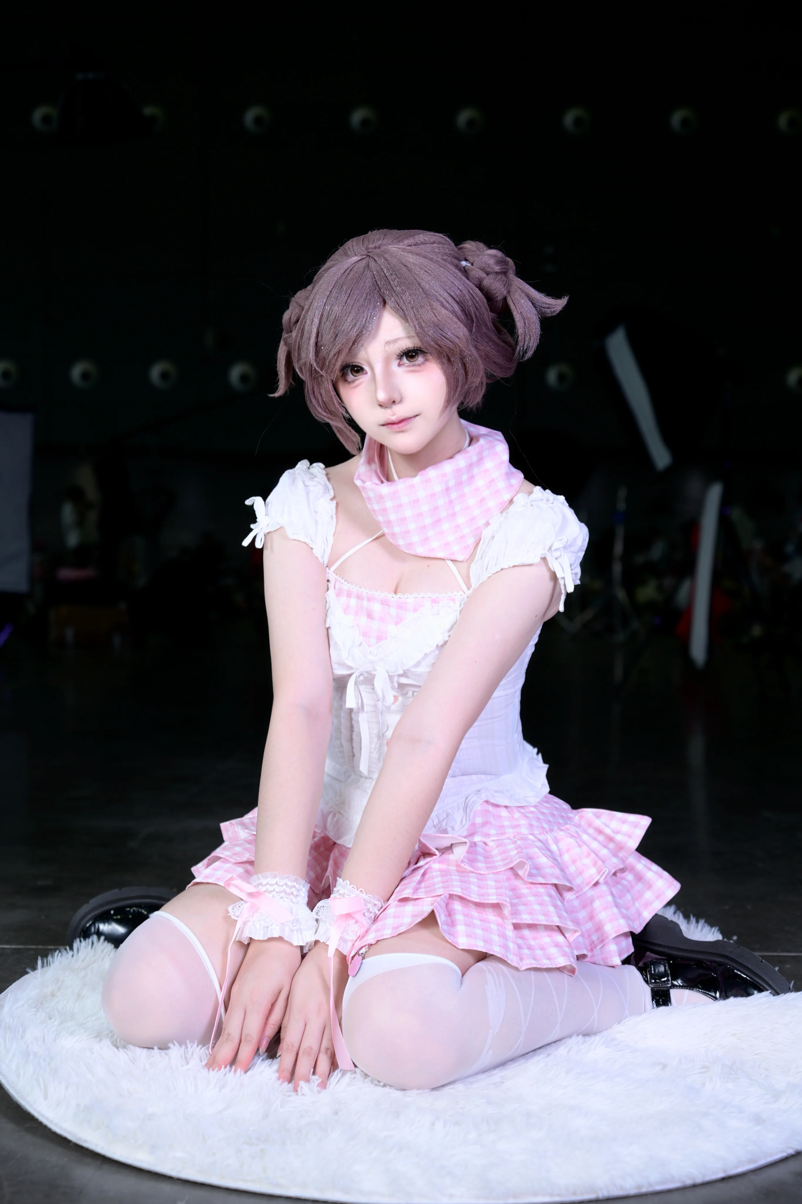 【小松奈奈cos】这套粉色格纹的场照，命运的齿轮开始转动 - 第 4 张