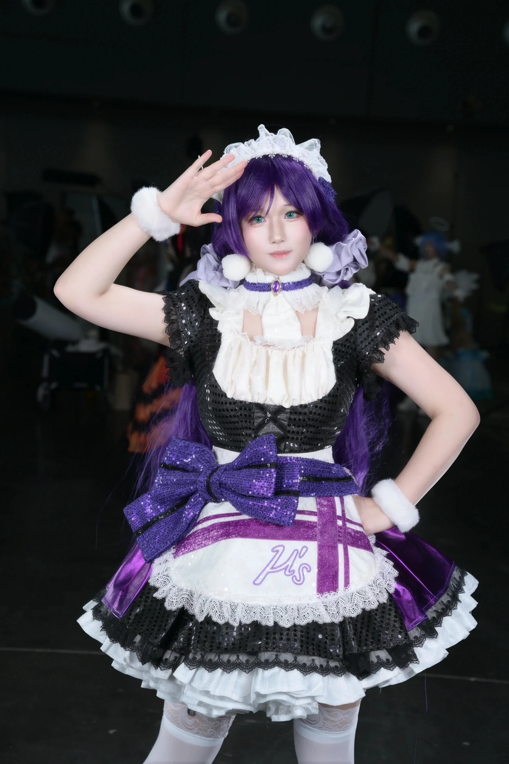 【东条希cos】LoveLive! 漫展场照，这套紫色女仆装太喜欢了 - 第 4 张