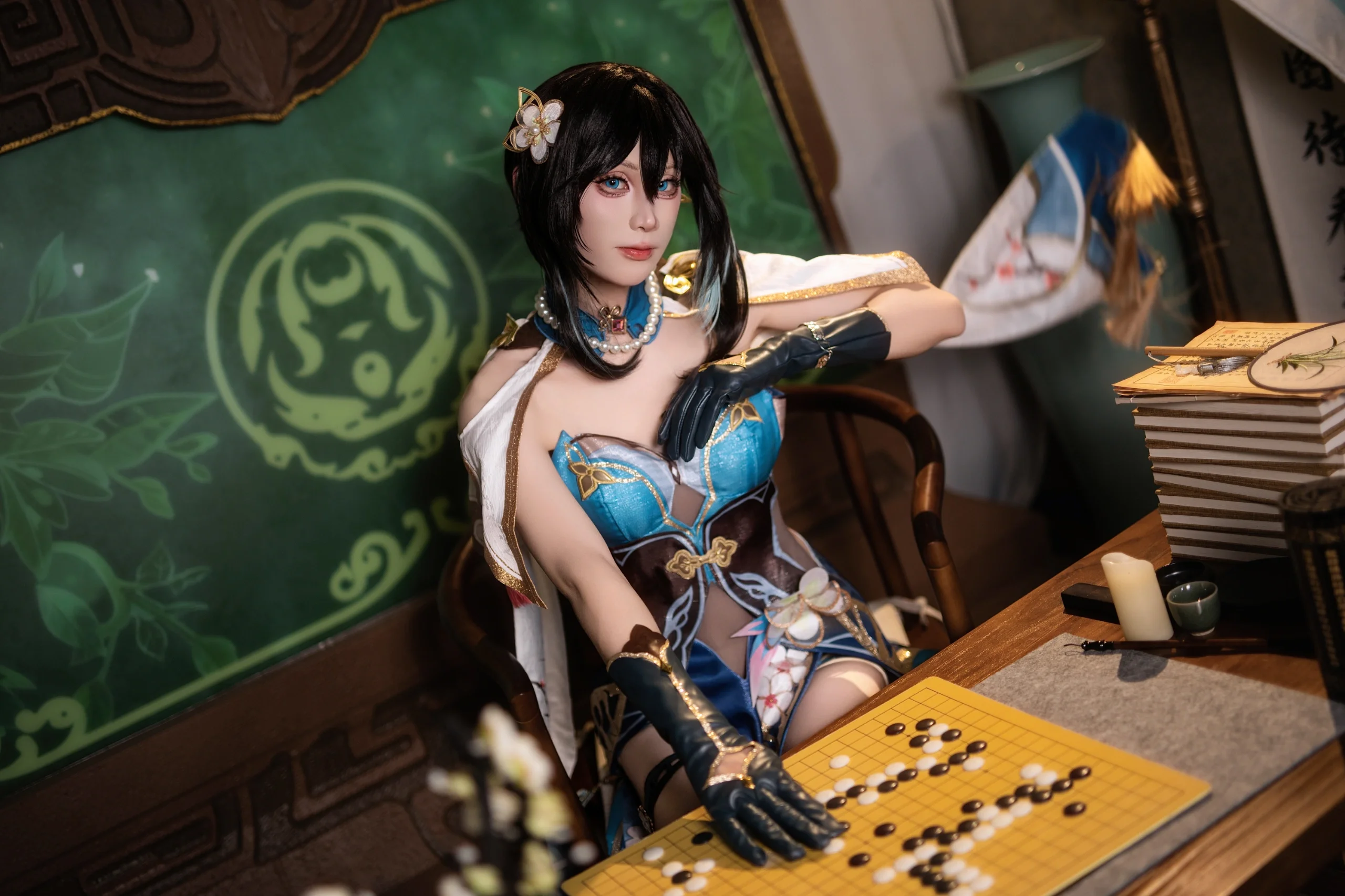 【阮梅cos】月下抚扇，国风雅韵的清冷定格 - 第 5 张
