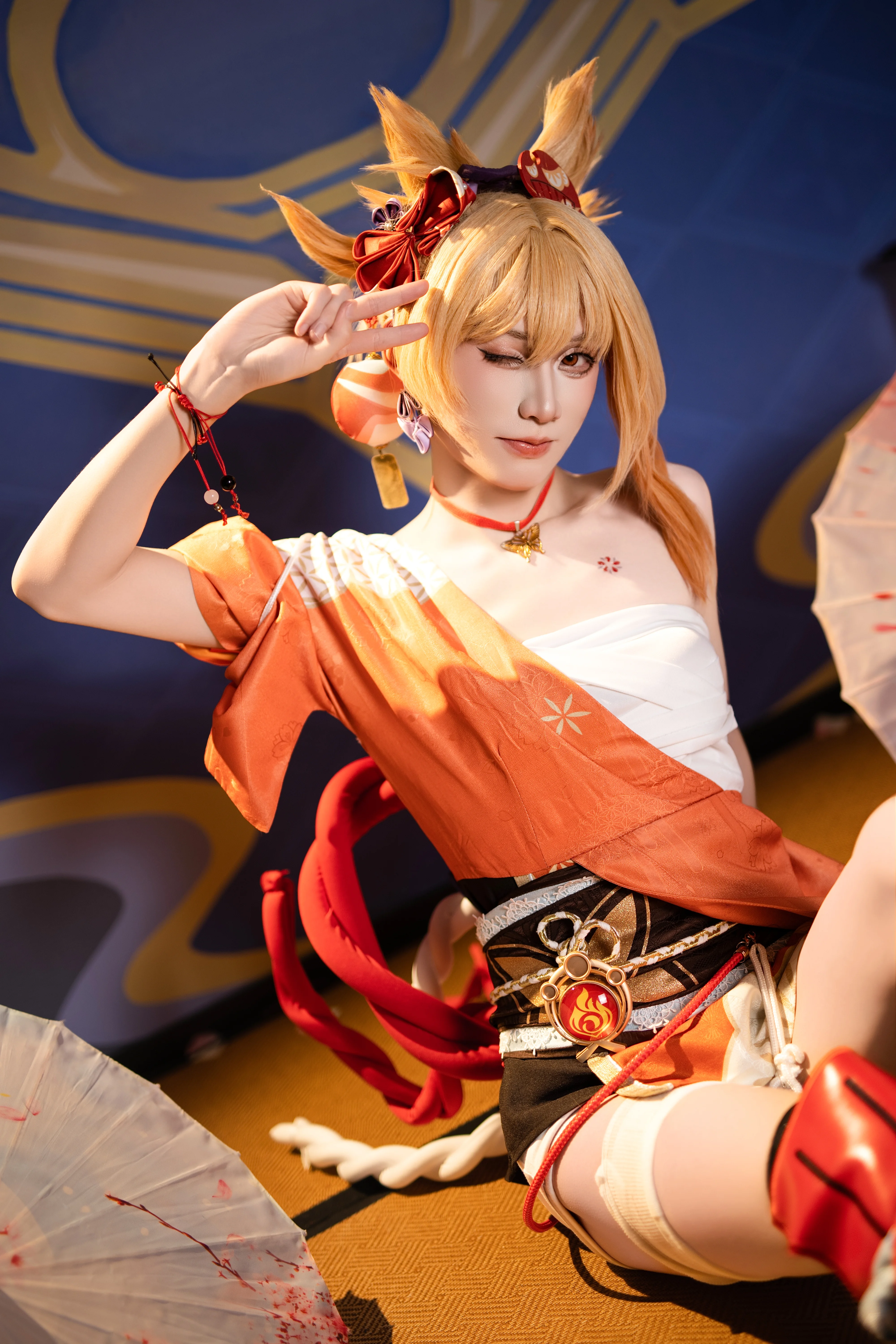 【宵宫cos】原神里的夏日烟火，举起弓箭的瞬间 - 第 1 张