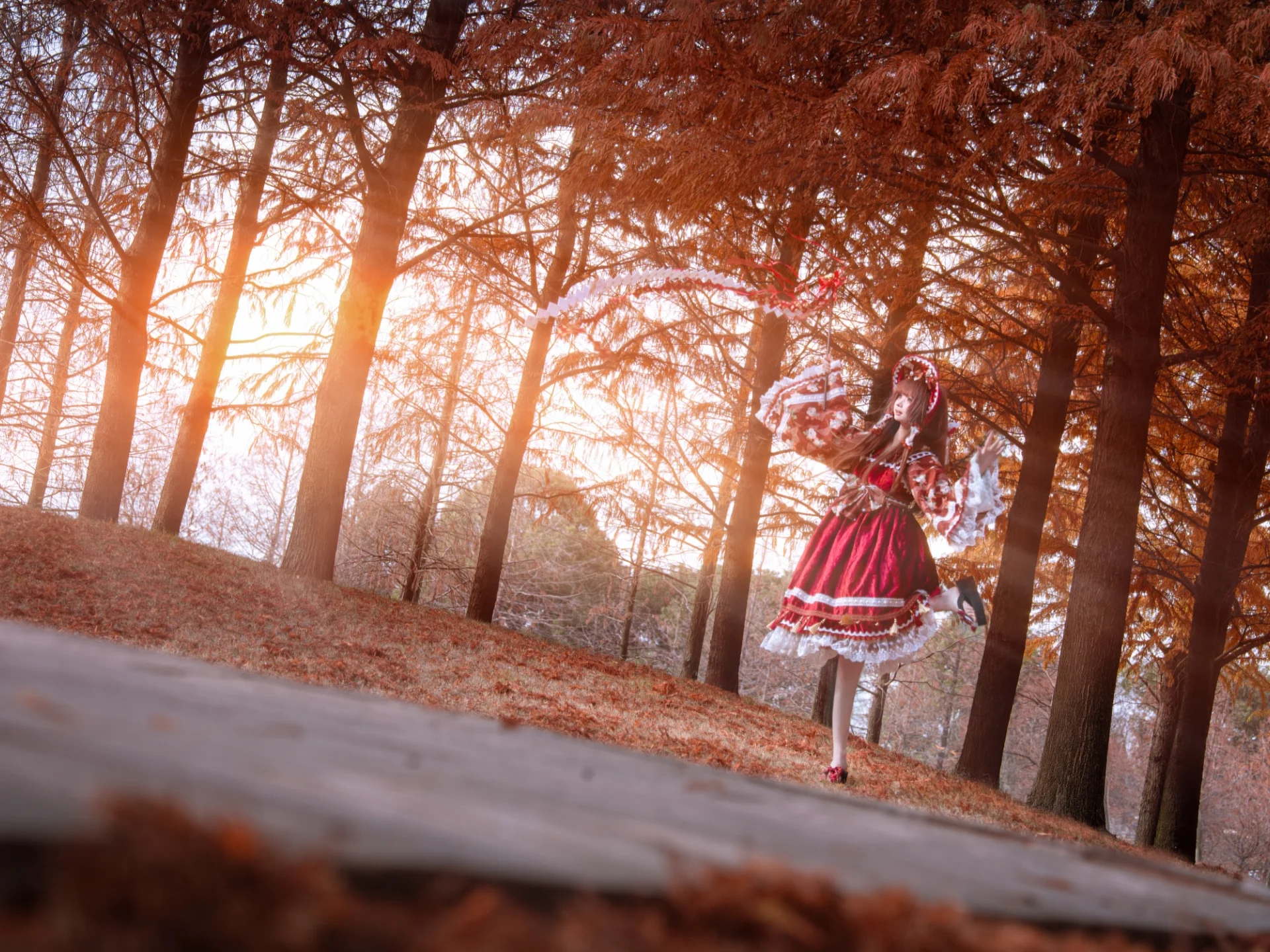【博丽灵梦cos】东方project秋日林间的红白巫女 - 第 2 张