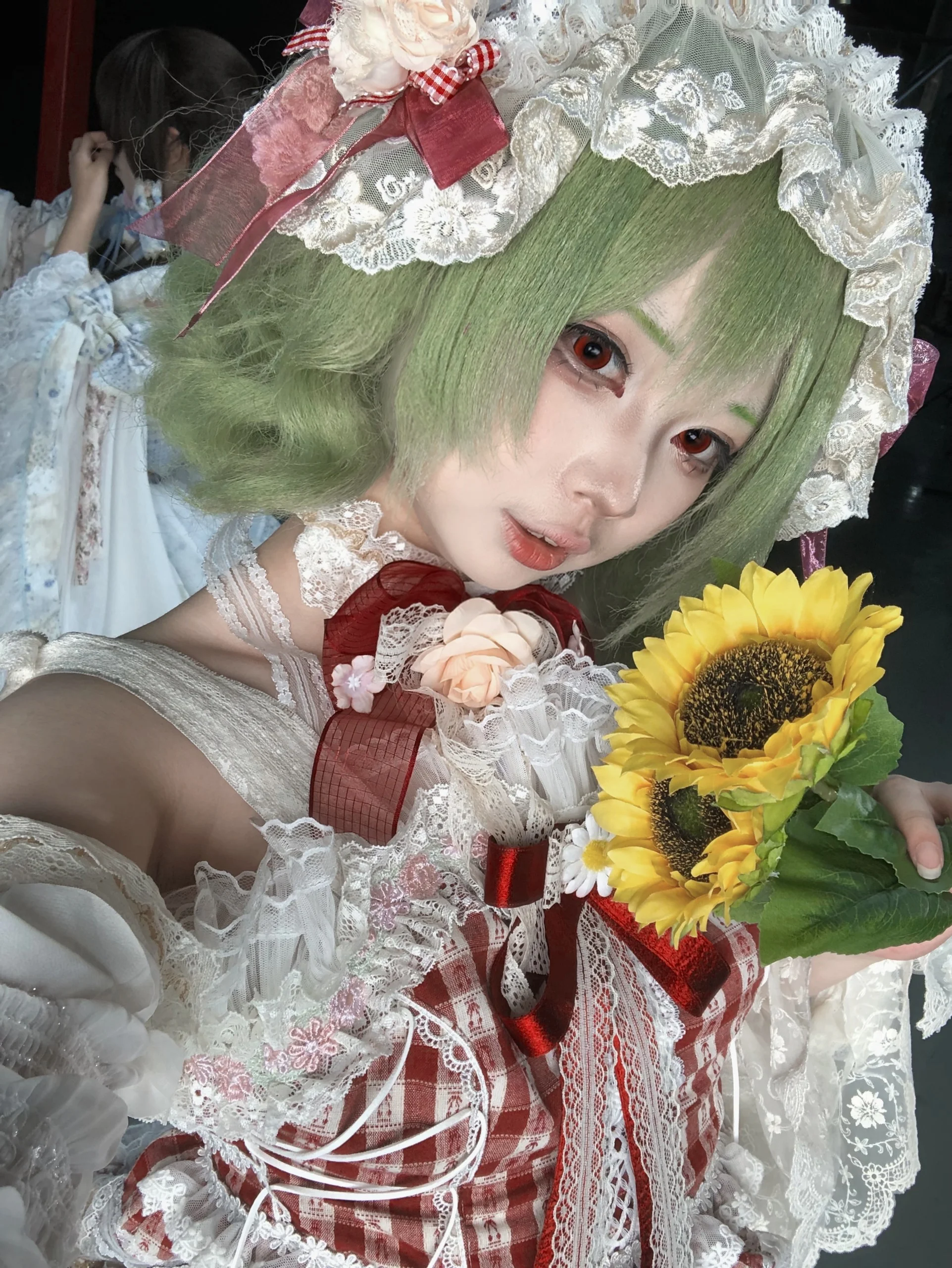 【风见幽香cos】向日葵与红白格纹的搭配 - 第 3 张