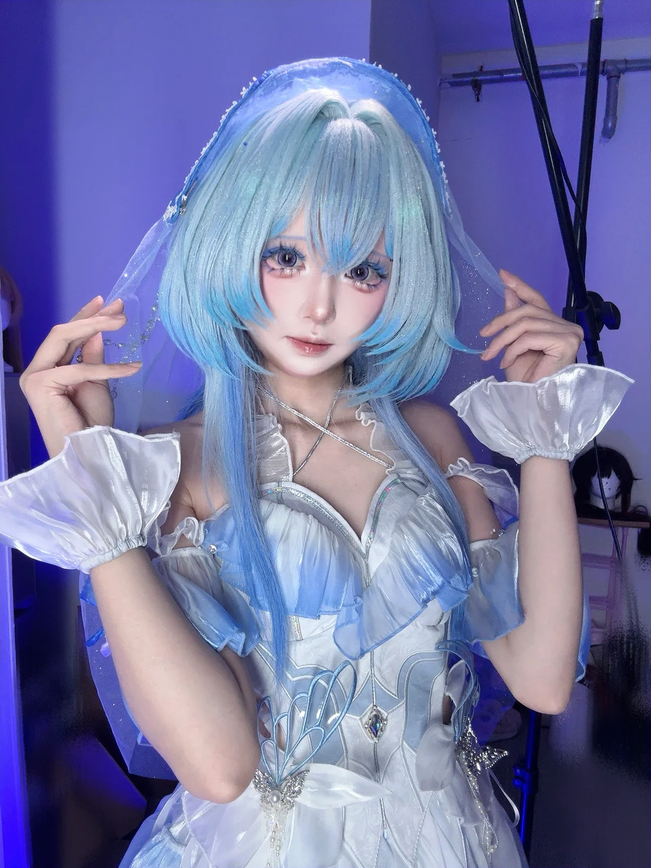 【守岸人cos】鸣潮月潮星纱，沉淀在蓝白色的静谧光影里