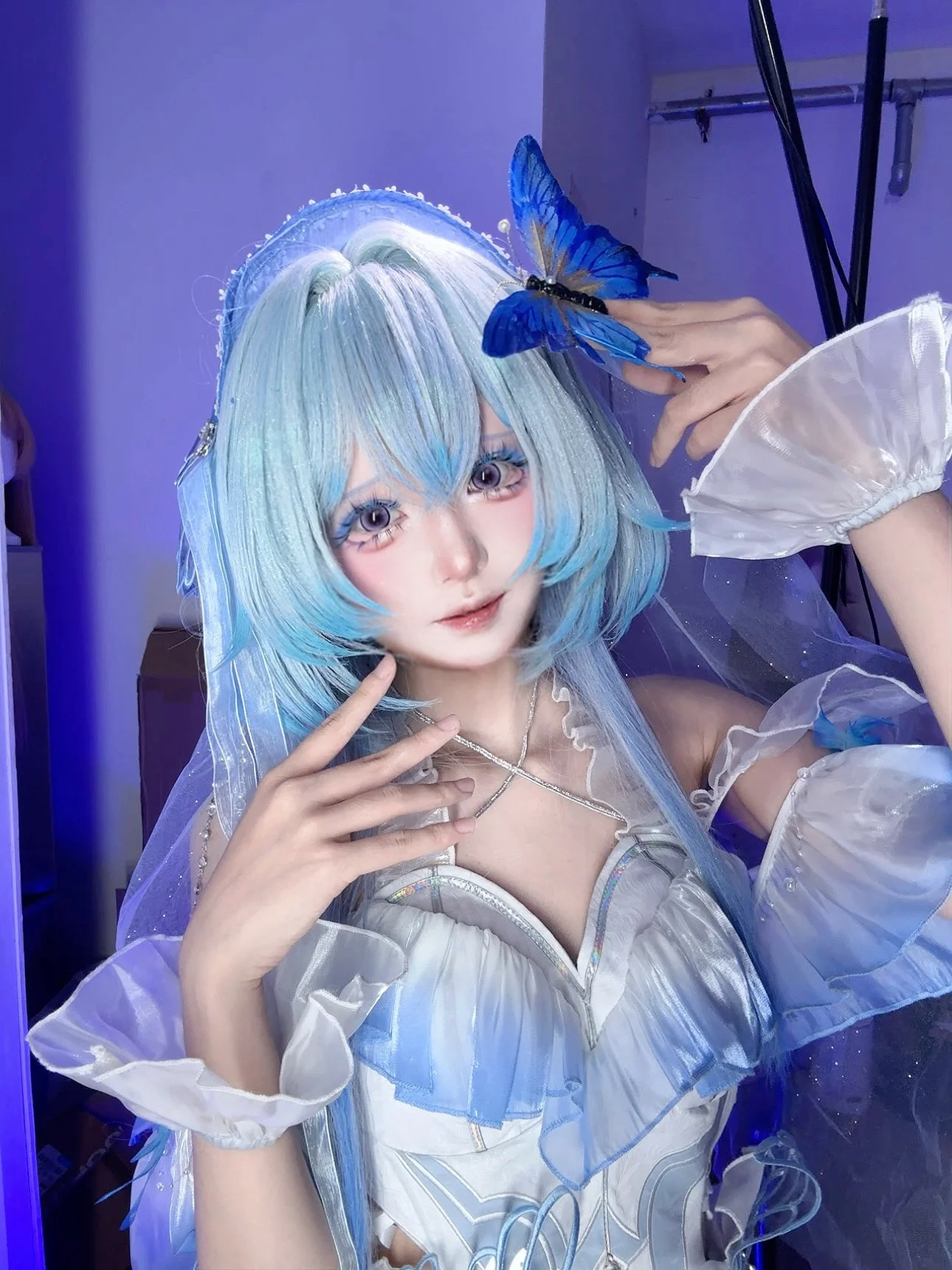 【守岸人cos】鸣潮月潮星纱，沉淀在蓝白色的静谧光影里 - 第 2 张