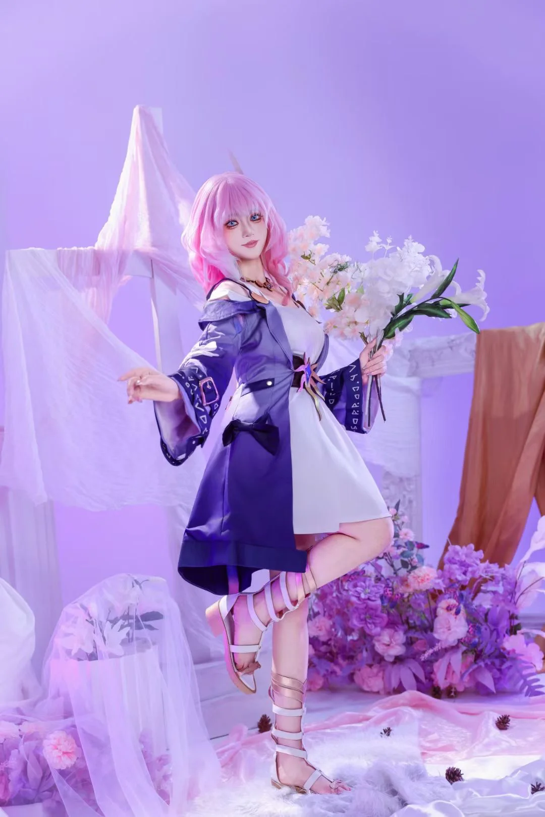 【昔漣cos】崩壞星穹鐵道 紫色薄紗裡的空靈少女 - 第 1 張