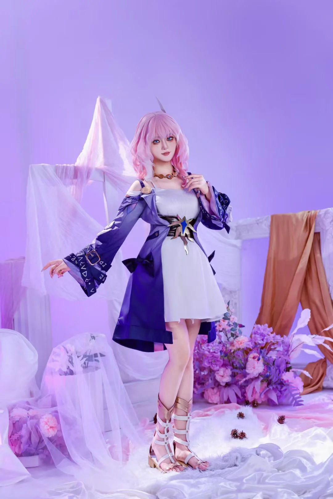 【昔涟cos】崩坏星穹铁道 紫色薄纱里的空灵少女