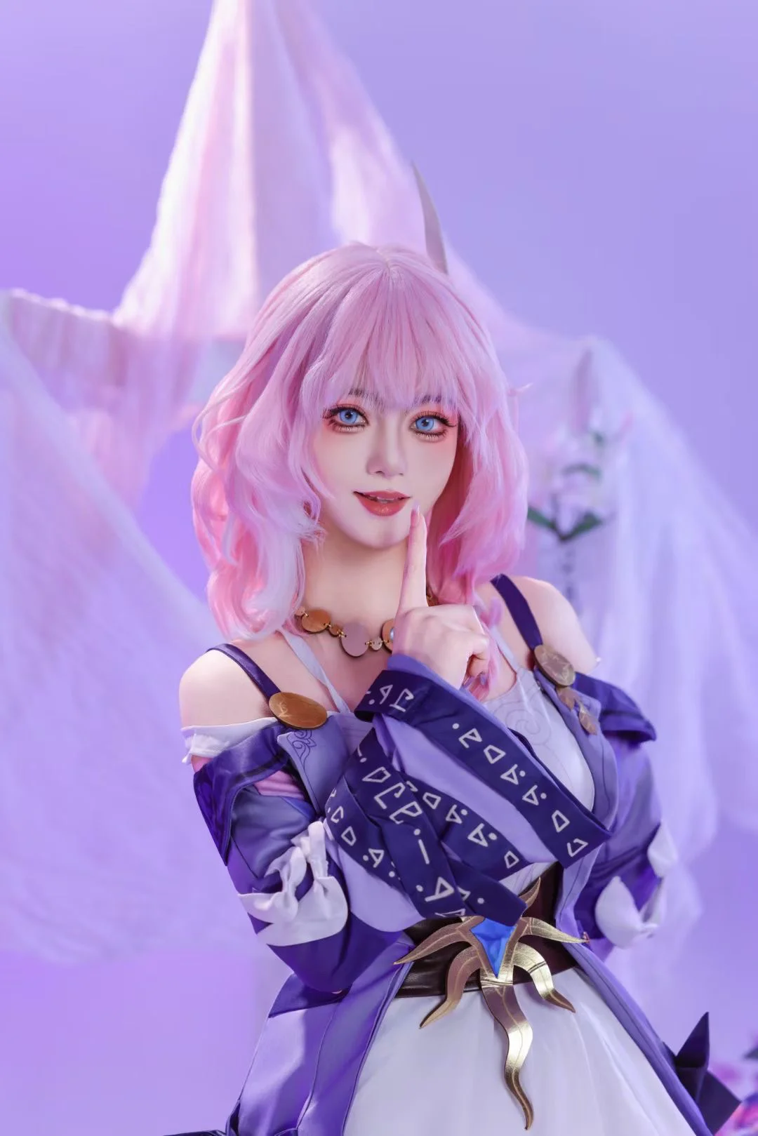 【昔漣cos】崩壞星穹鐵道 紫色薄紗裡的空靈少女 - 第 4 張
