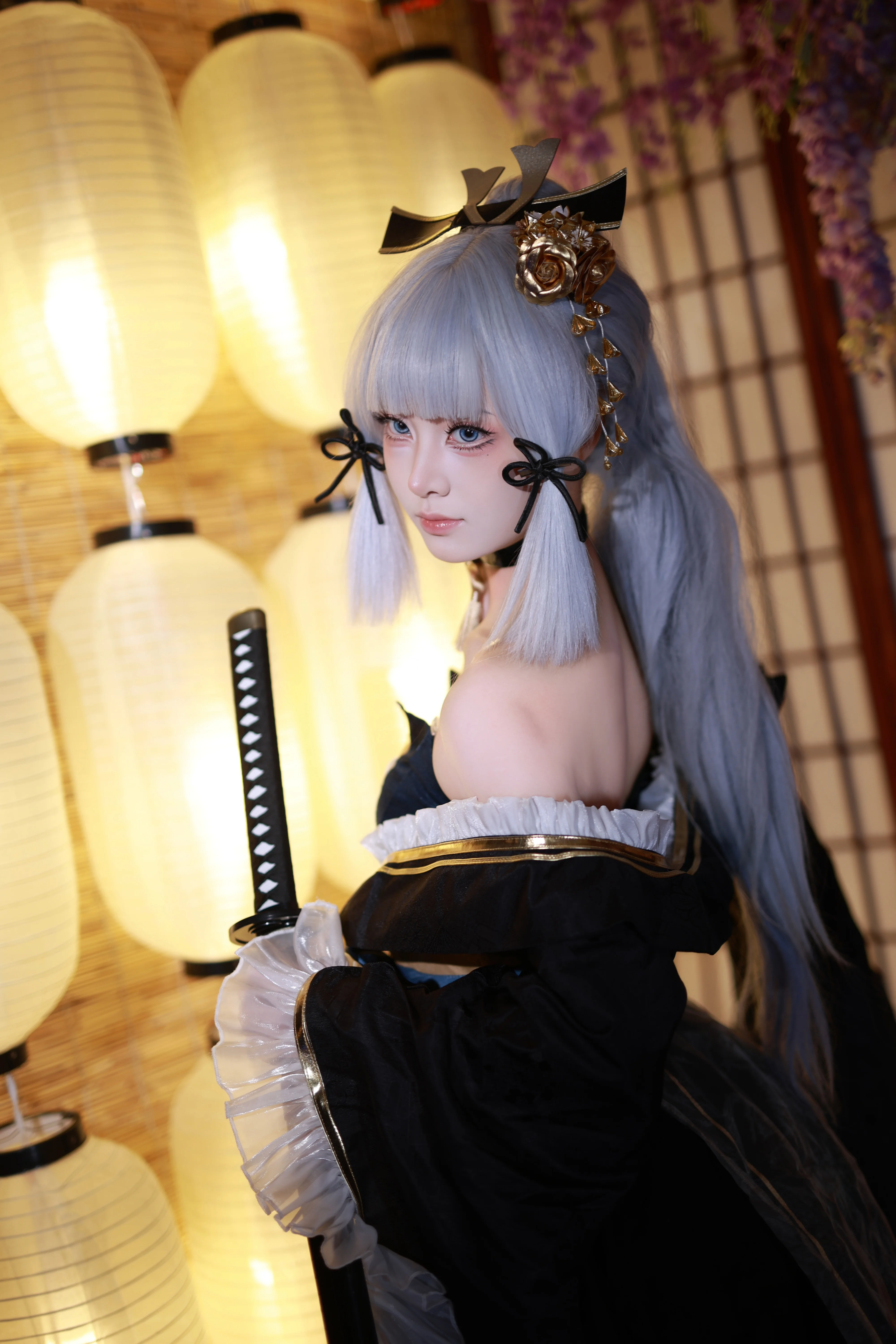 【神里绫华cos】黑道千金霜刃出鞘，和风与西装元素碰撞 - 第 3 张