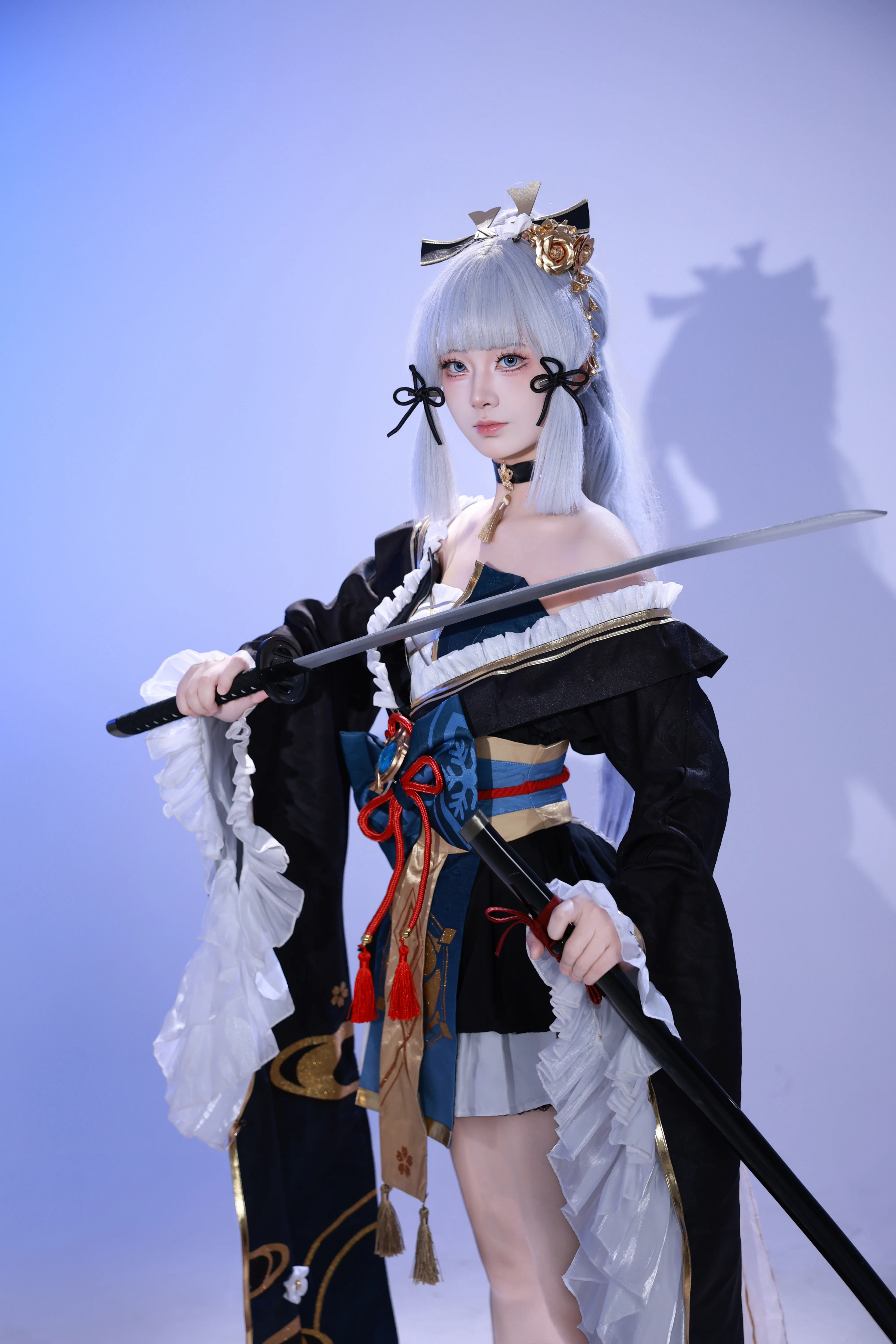 【神里绫华cos】黑道千金霜刃出鞘，和风与西装元素碰撞 - 第 6 张