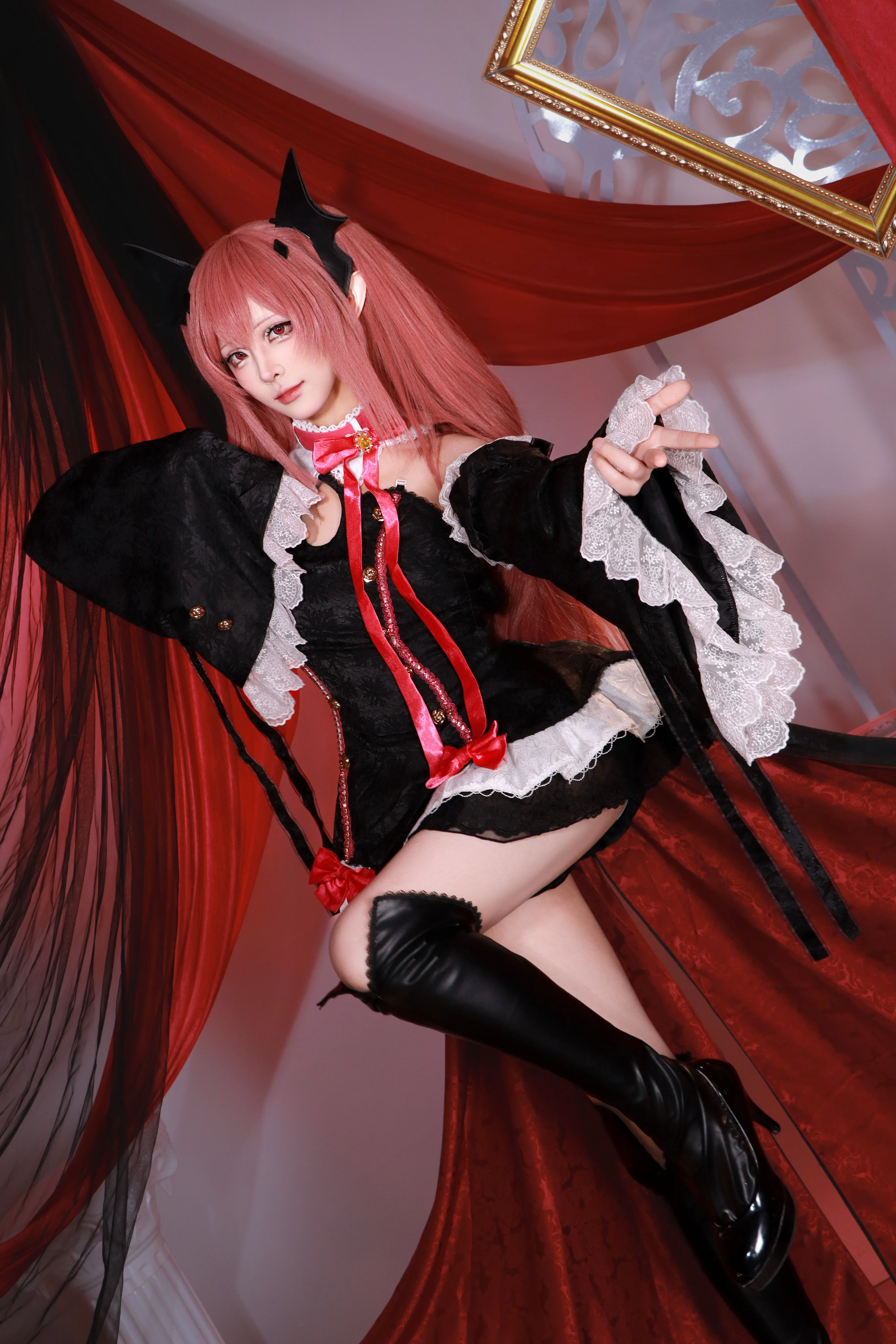【克鲁鲁cos】终结的炽天使吸血鬼女王的暗黑哥特造型 - 第 2 张