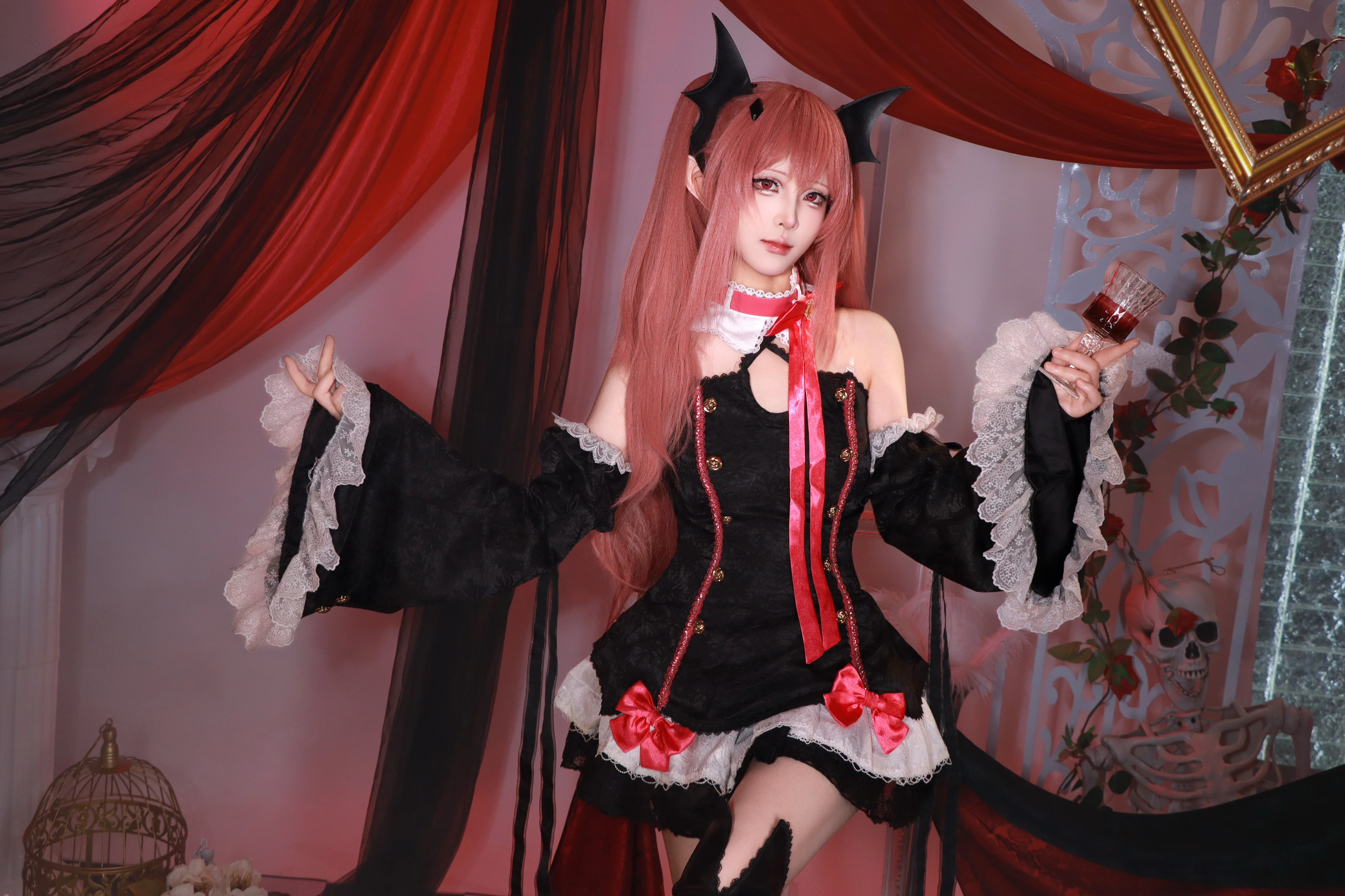 【克鲁鲁cos】终结的炽天使吸血鬼女王的暗黑哥特造型 - 第 6 张