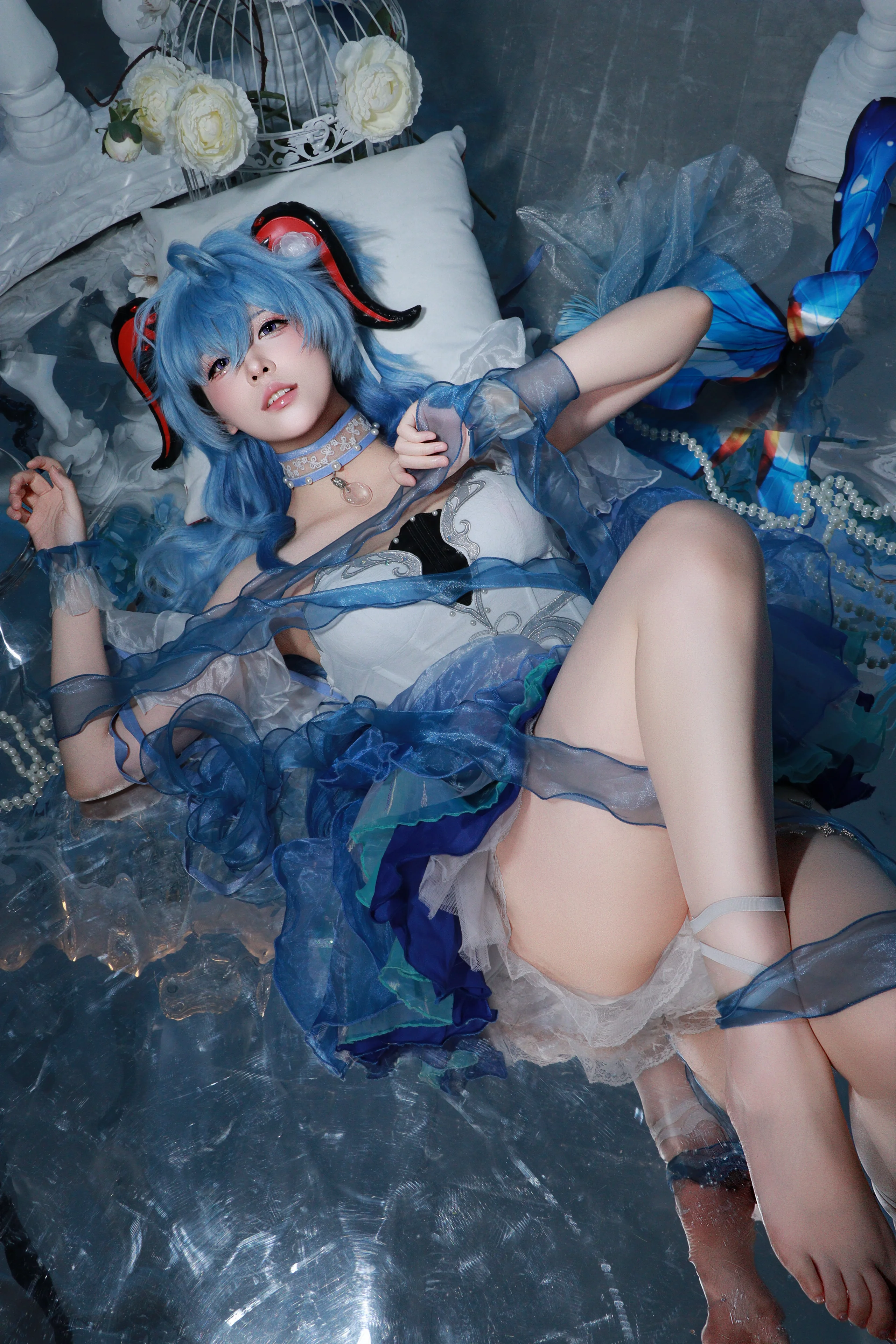 【甘雨cos】原神璃月七星秘书，蓝发如水氛围感 - 第 1 张