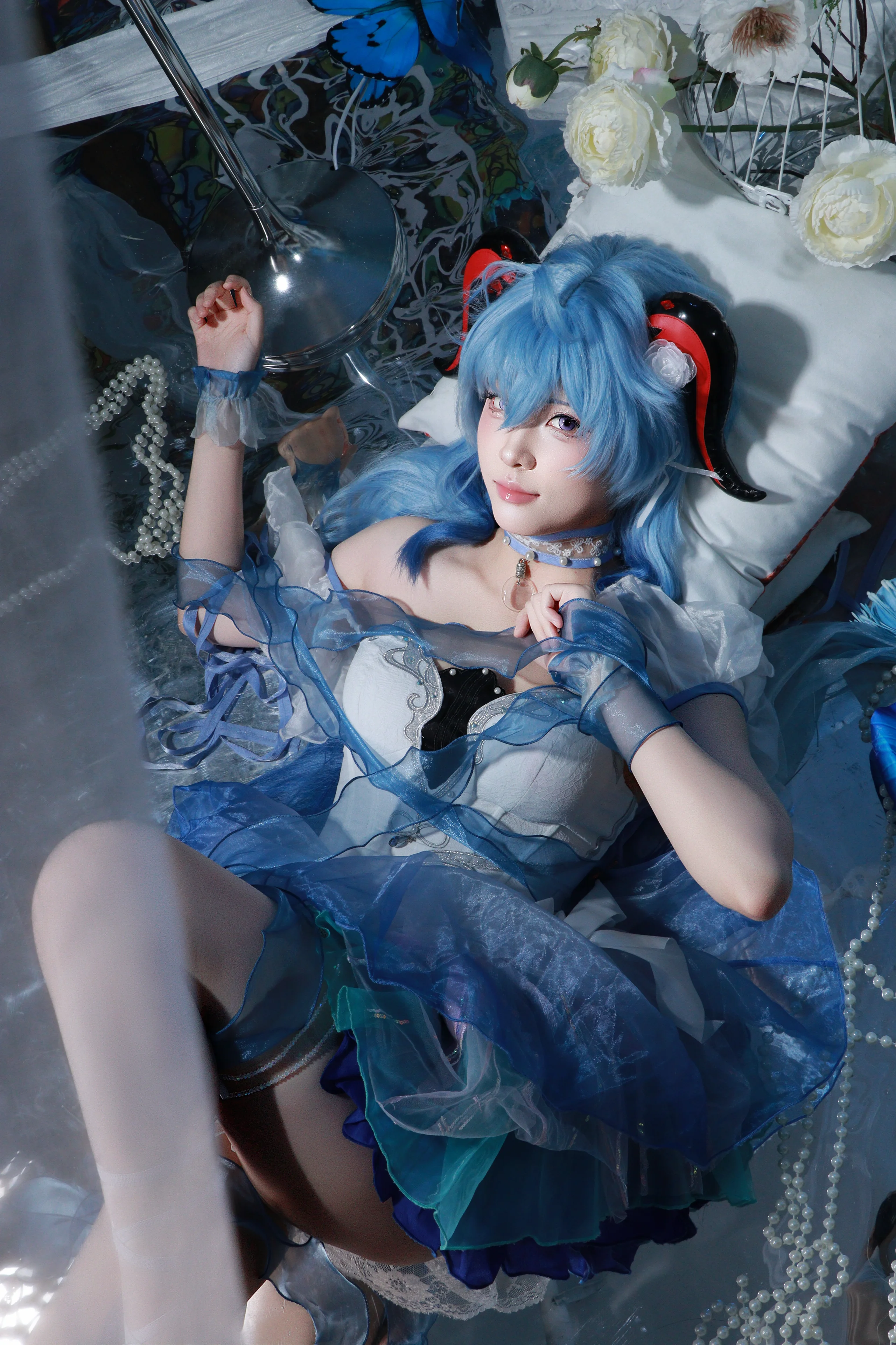 【甘雨cos】原神璃月七星秘书，蓝发如水氛围感 - 第 2 张