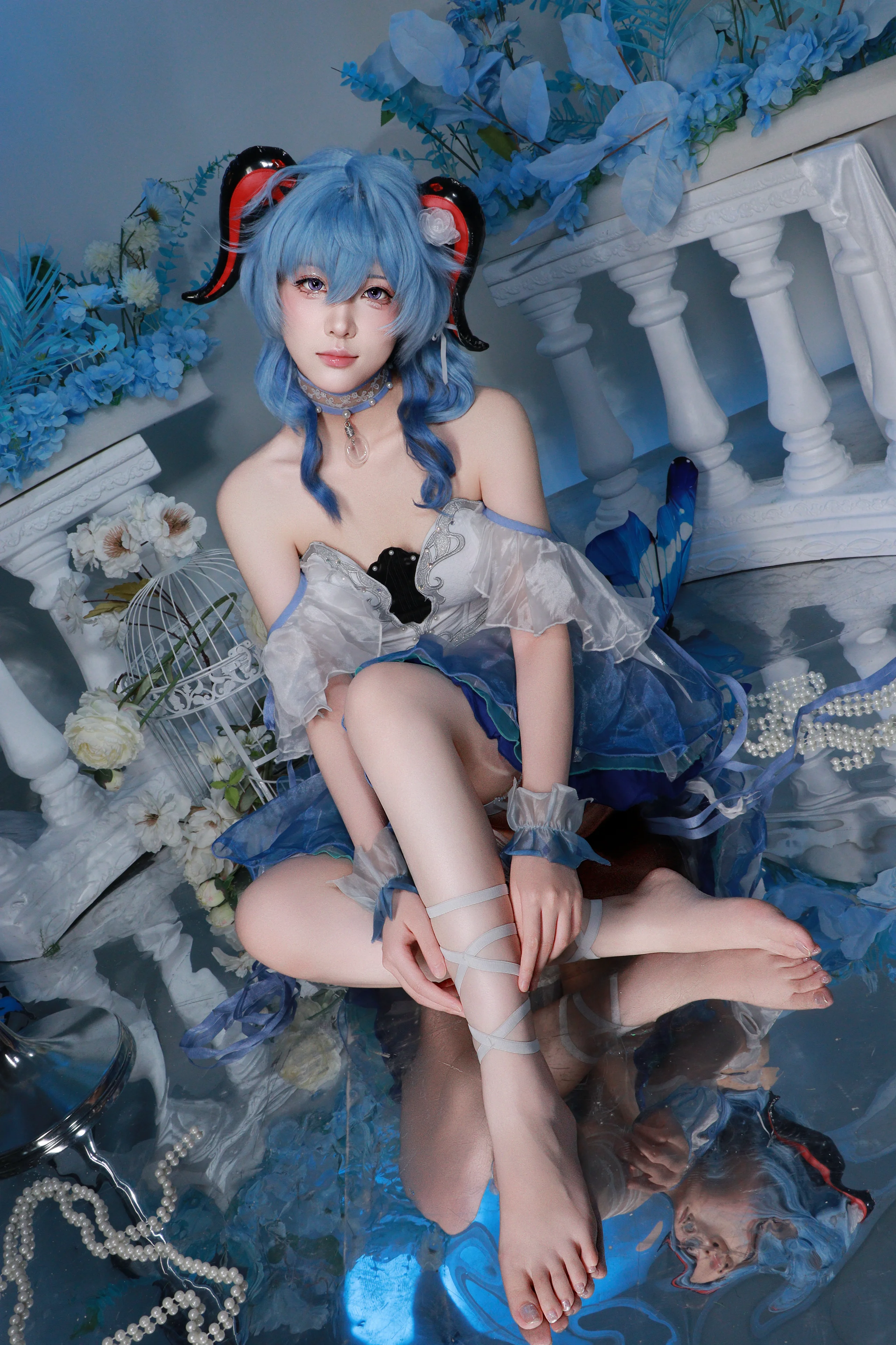 【甘雨cos】原神璃月七星秘书，蓝发如水氛围感