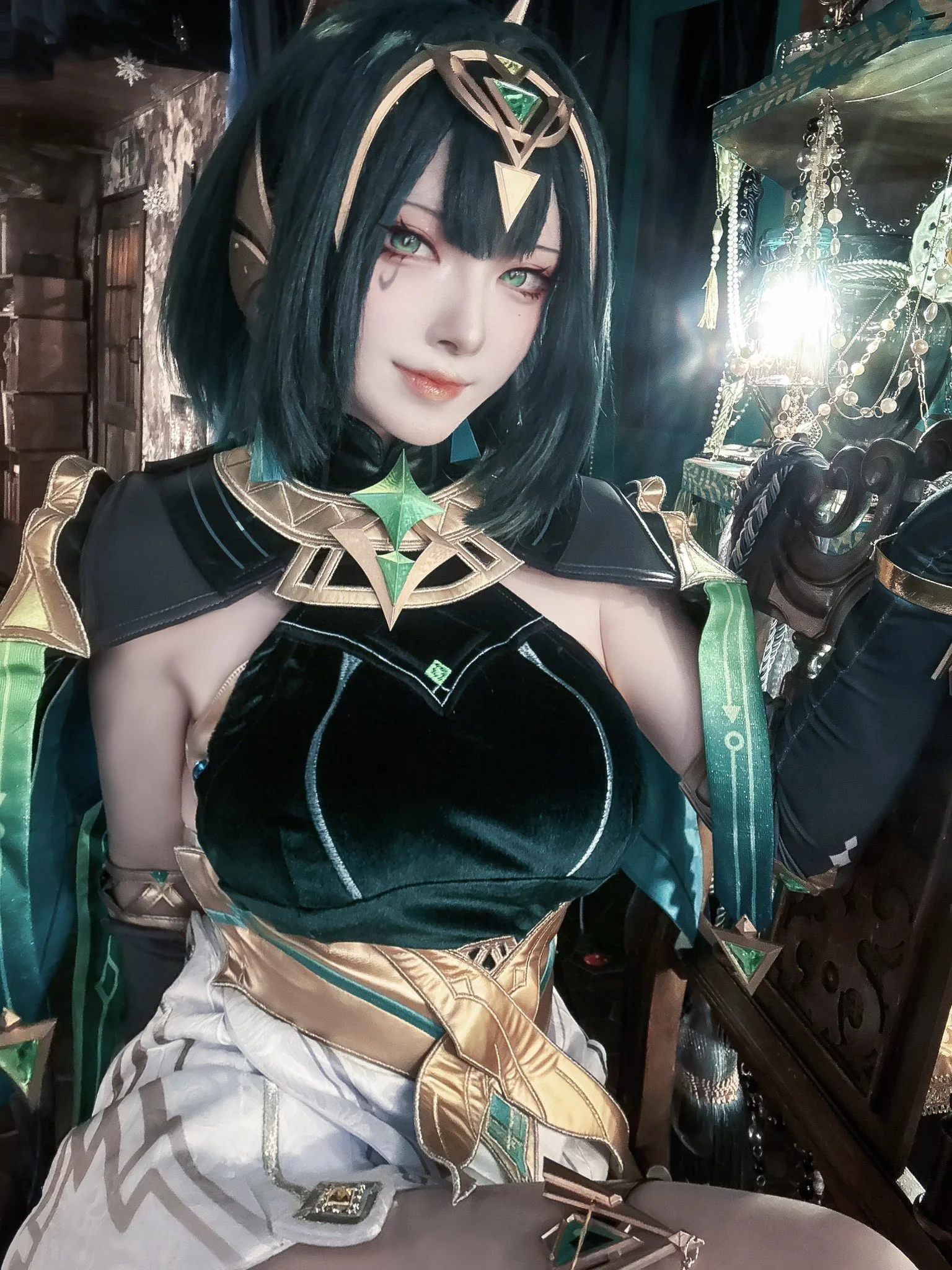 【墨绿金饰风】崩坏星穹铁道与原神元素的Cosplay尝试 - 第 3 张