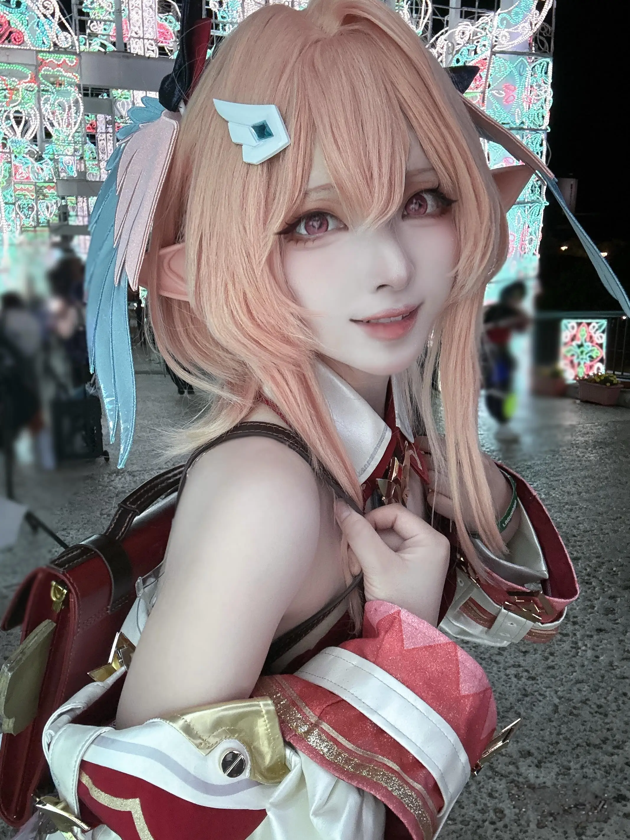 【莉奈娅cos】原神中橘粉色调的夜晚外景