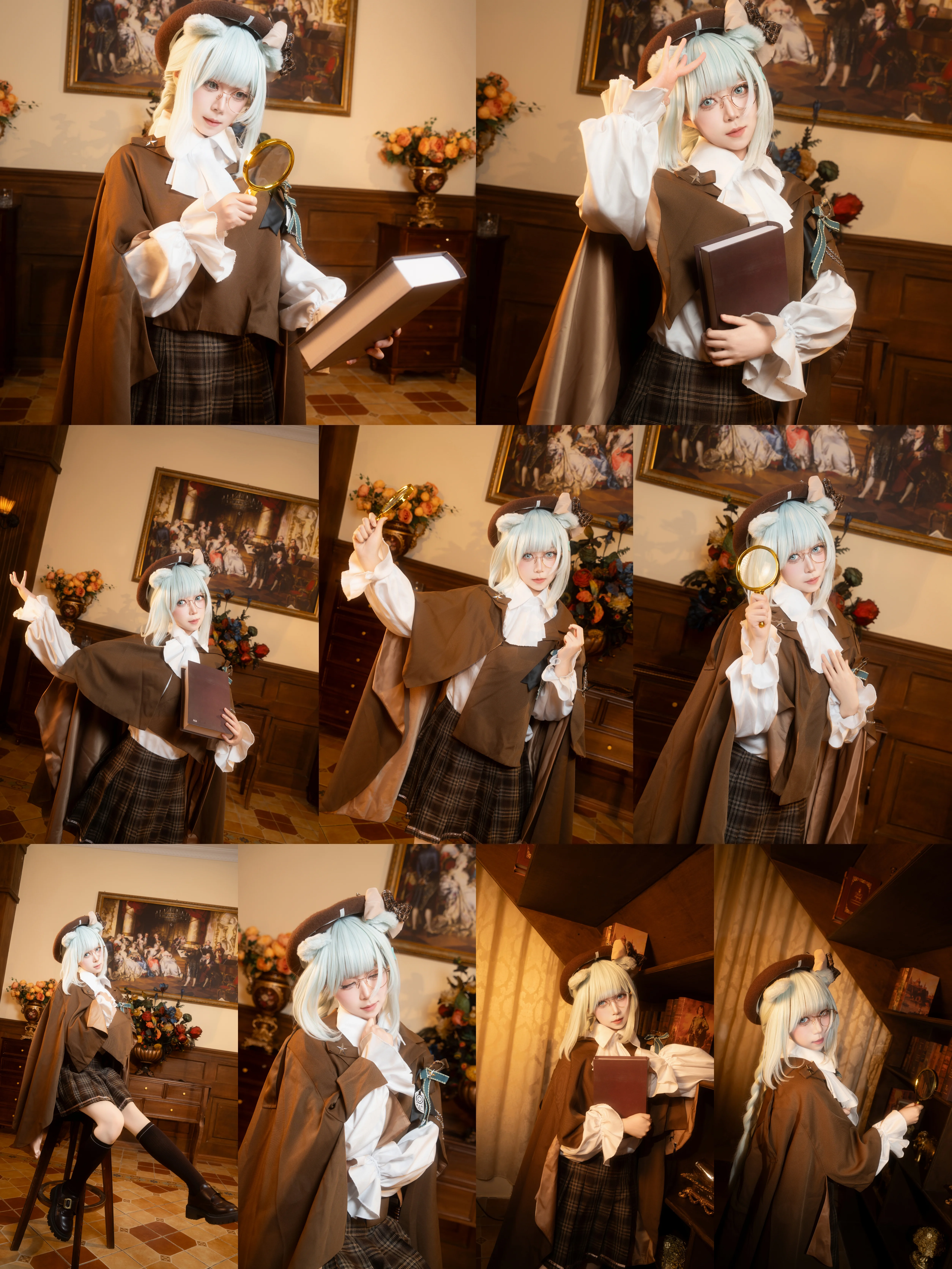 【明日方舟真理cos】JR联动款，萌系小熊侦探复古书房探秘 - 第 1 张