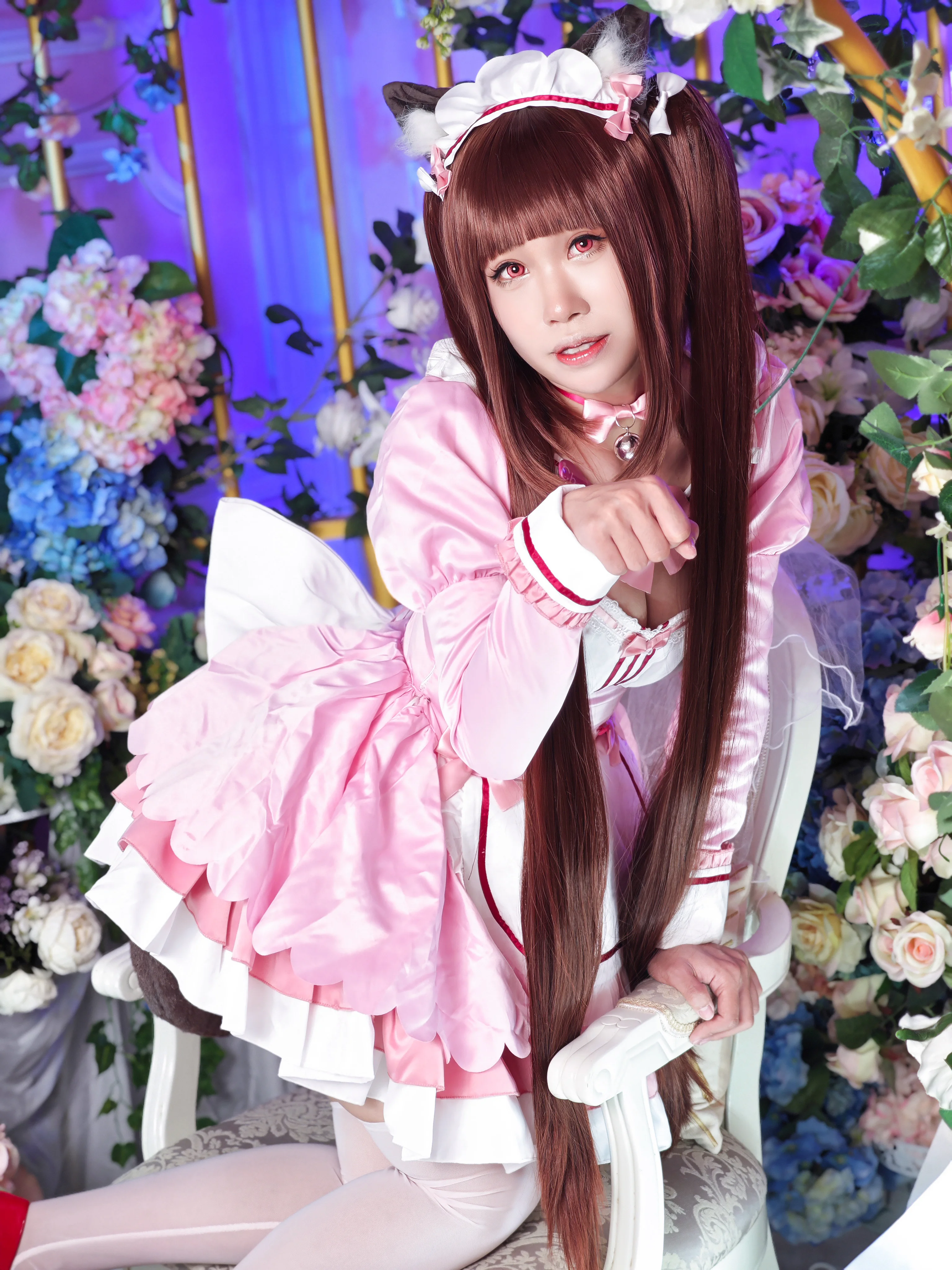 [Chocola cosplay] The Pink and White Catgirl Maid in NEKOPARA