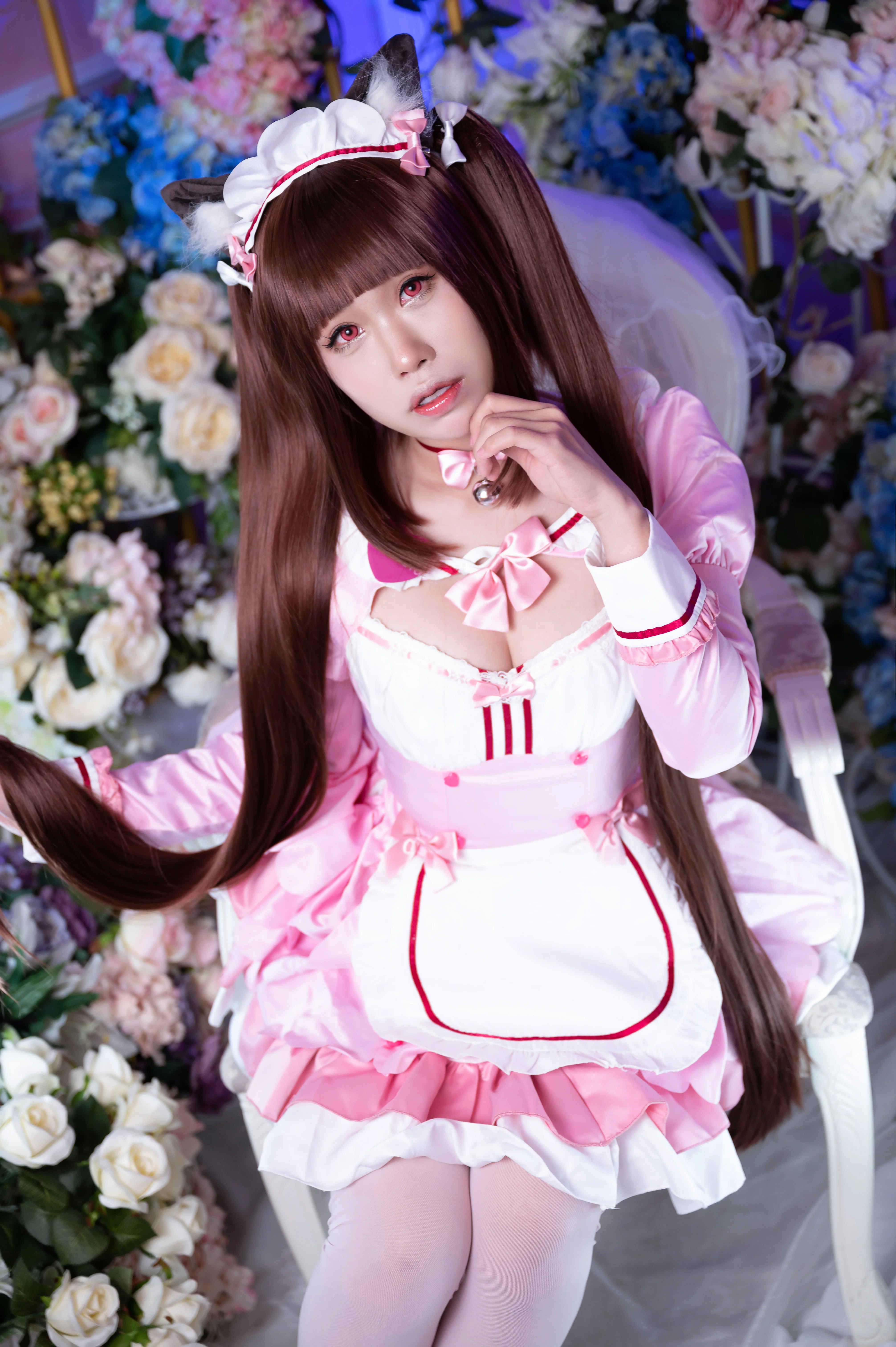 [Chocola cosplay] The Pink and White Catgirl Maid in NEKOPARA - Image 11