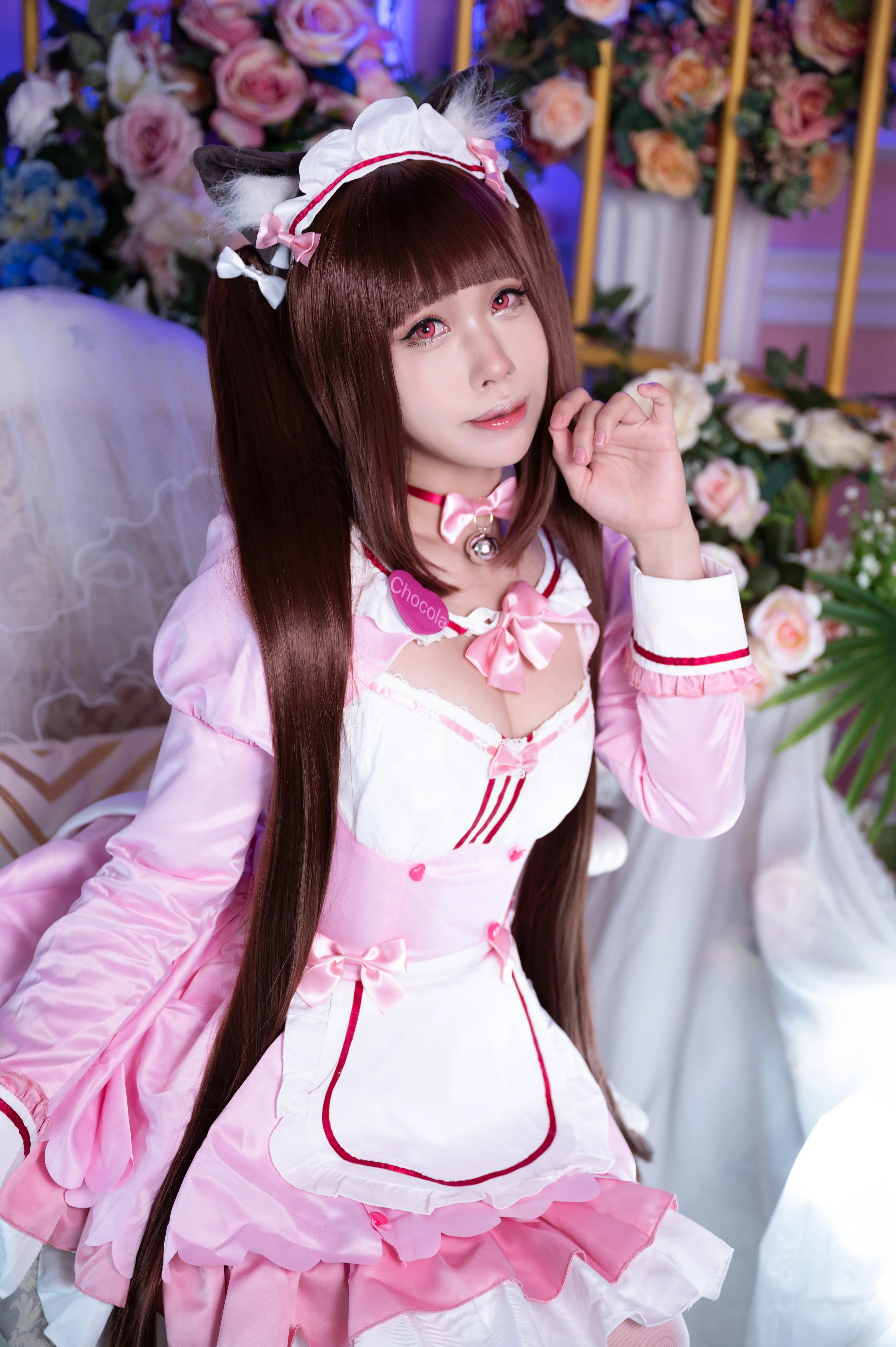 [Chocola cosplay] The Pink and White Catgirl Maid in NEKOPARA - Image 12