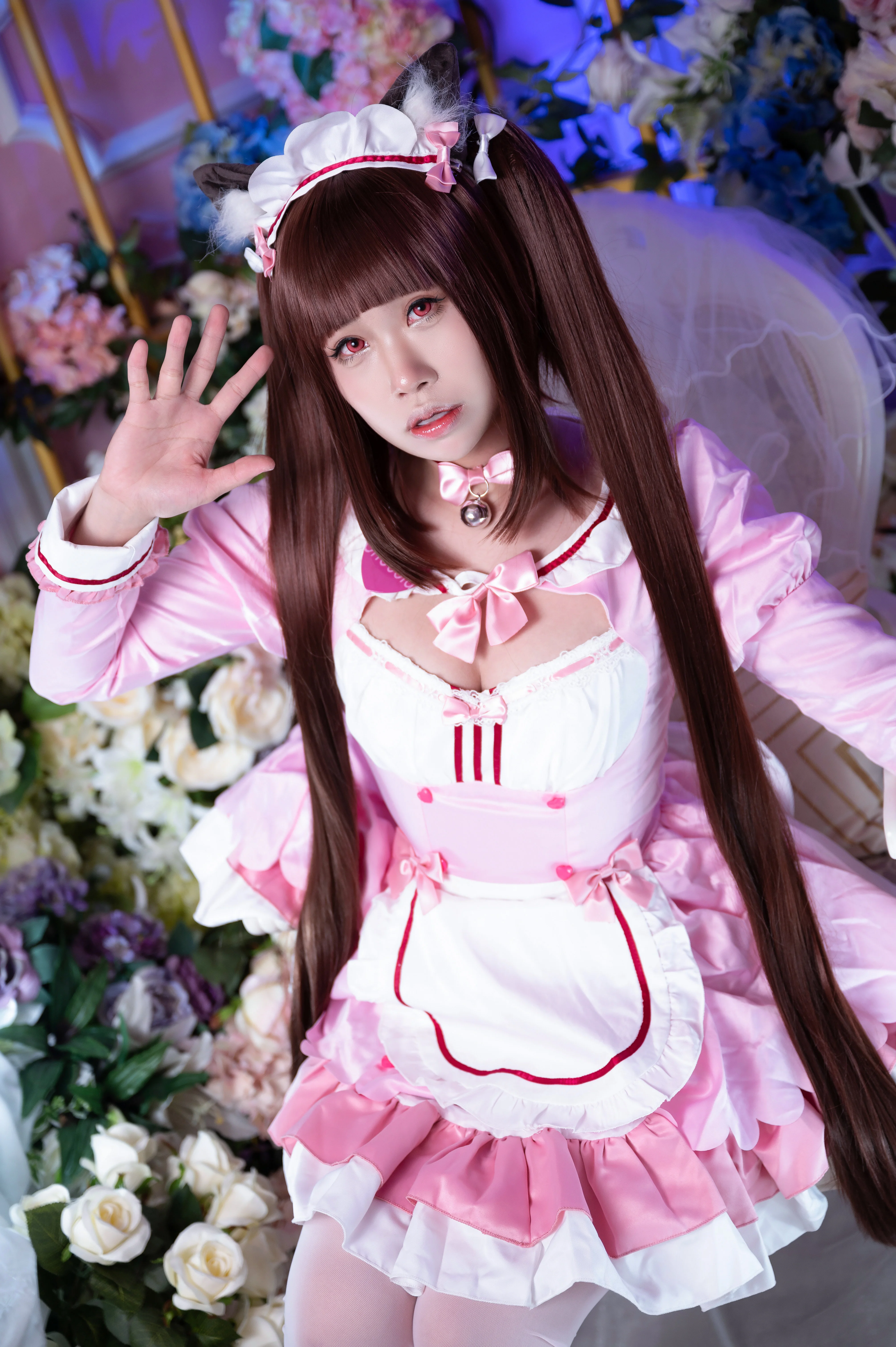 [Chocola cosplay] The Pink and White Catgirl Maid in NEKOPARA - Image 16