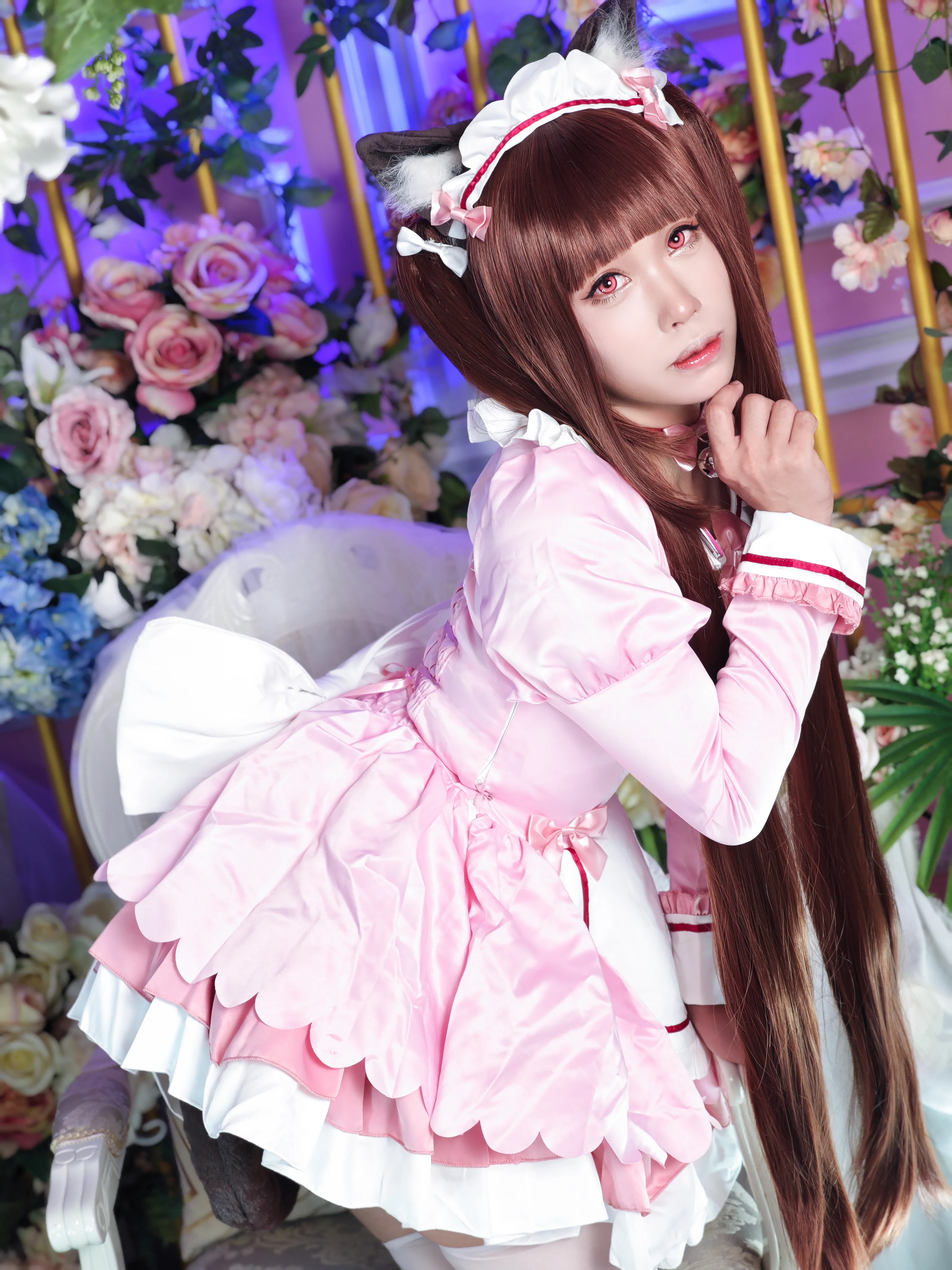[Chocola cosplay] The Pink and White Catgirl Maid in NEKOPARA - Image 2