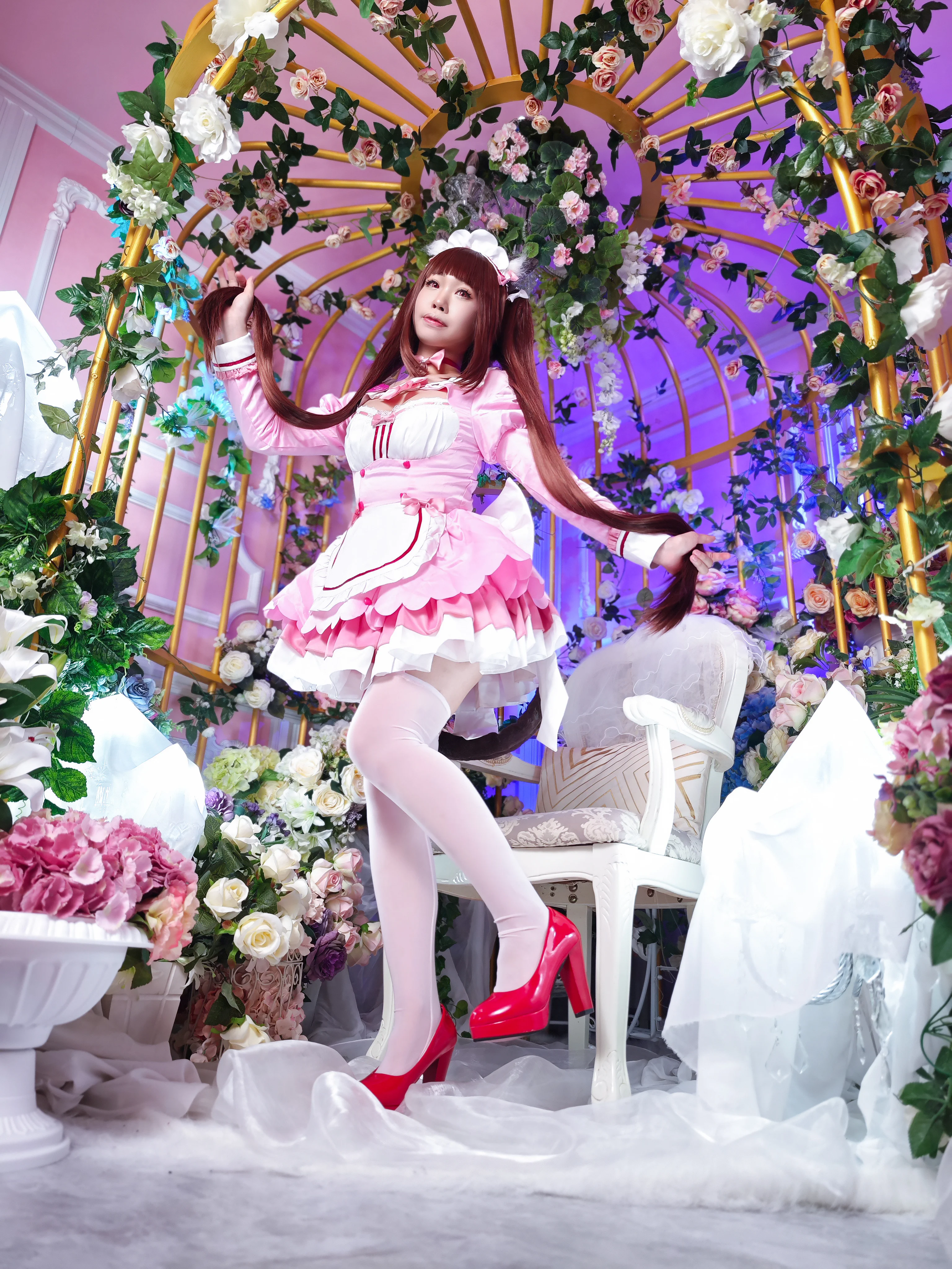 [Chocola cosplay] The Pink and White Catgirl Maid in NEKOPARA - Image 3