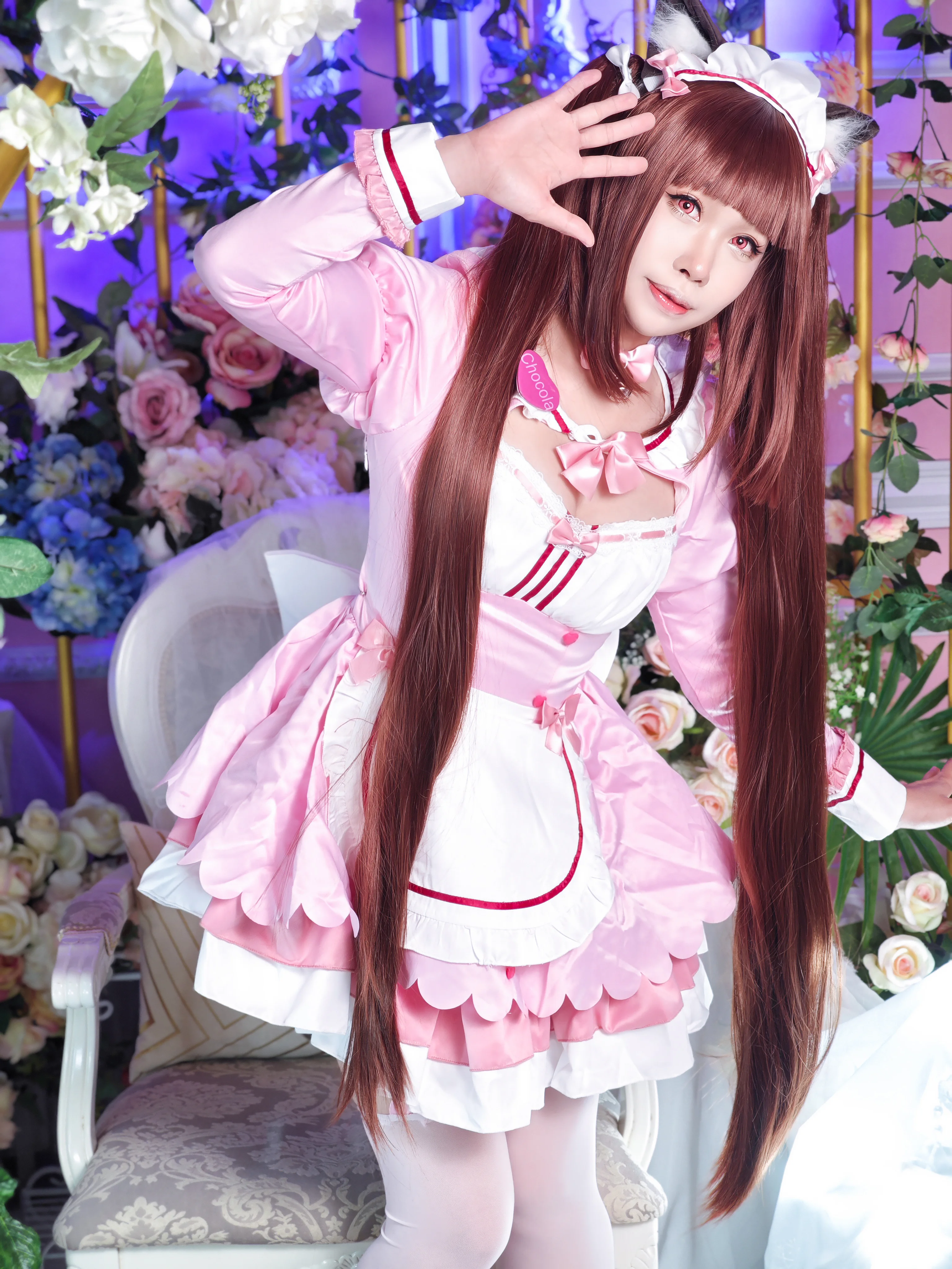 [Chocola cosplay] The Pink and White Catgirl Maid in NEKOPARA - Image 4
