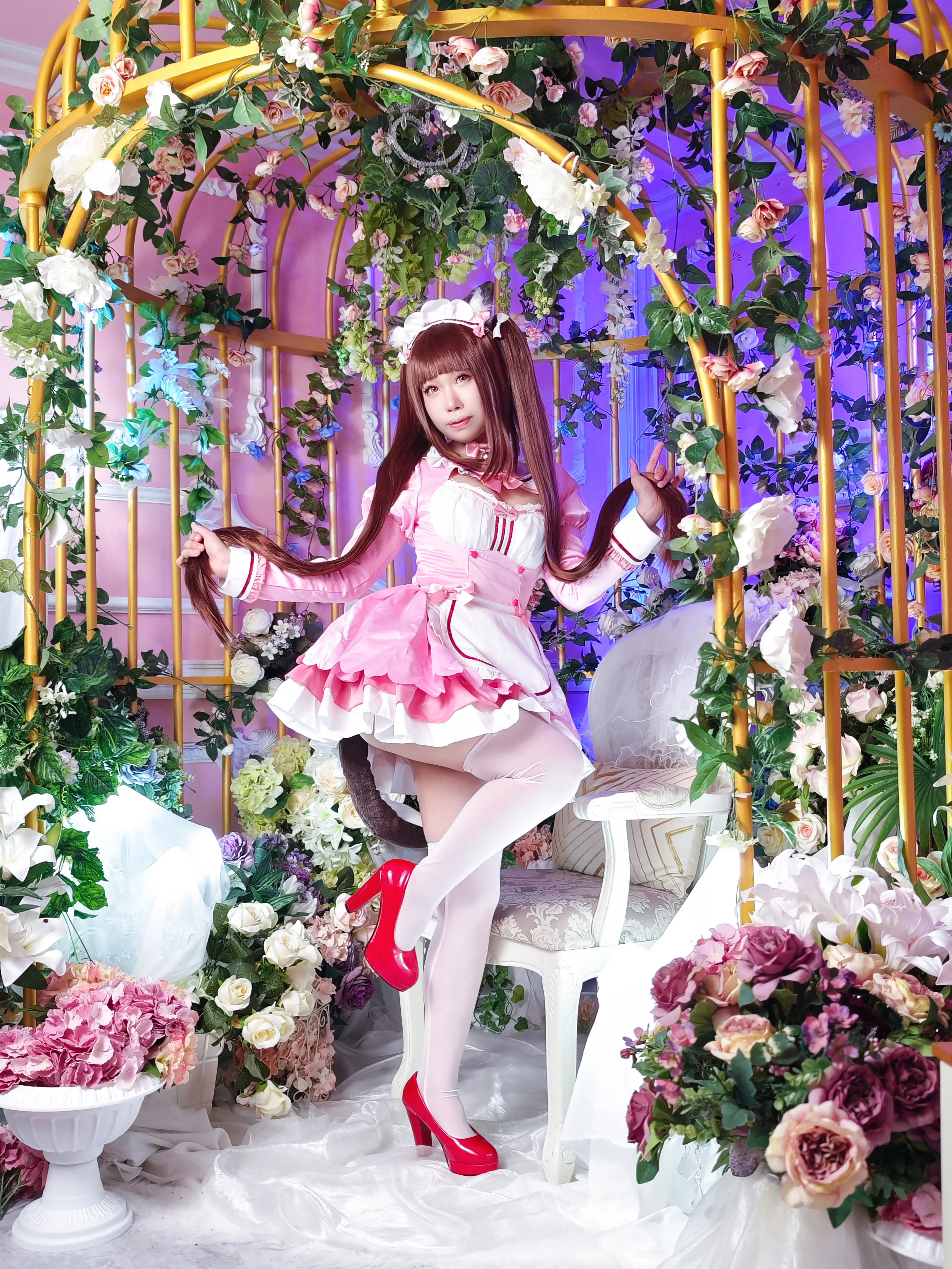 [Chocola cosplay] The Pink and White Catgirl Maid in NEKOPARA - Image 5