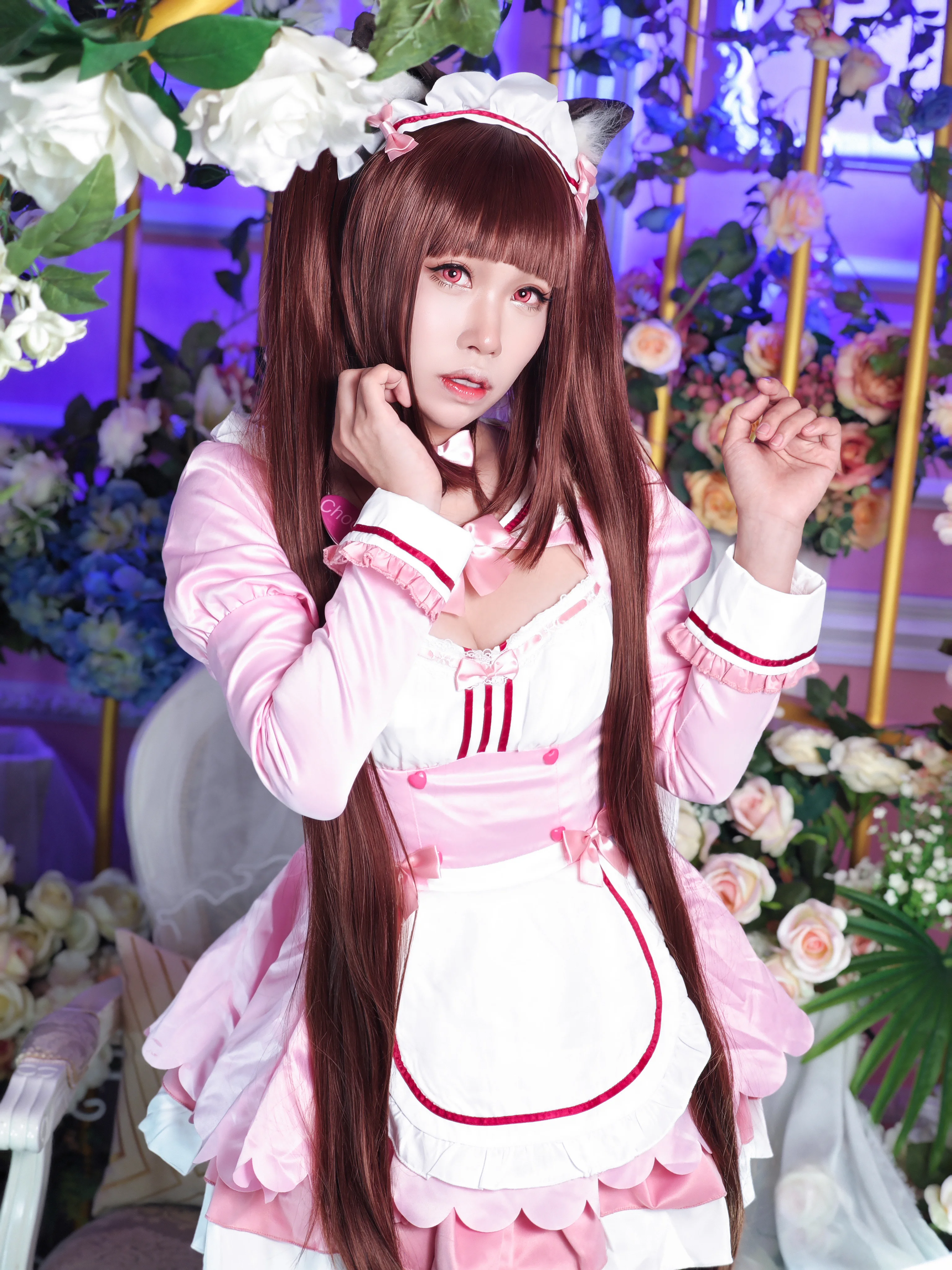 [Chocola cosplay] The Pink and White Catgirl Maid in NEKOPARA - Image 8