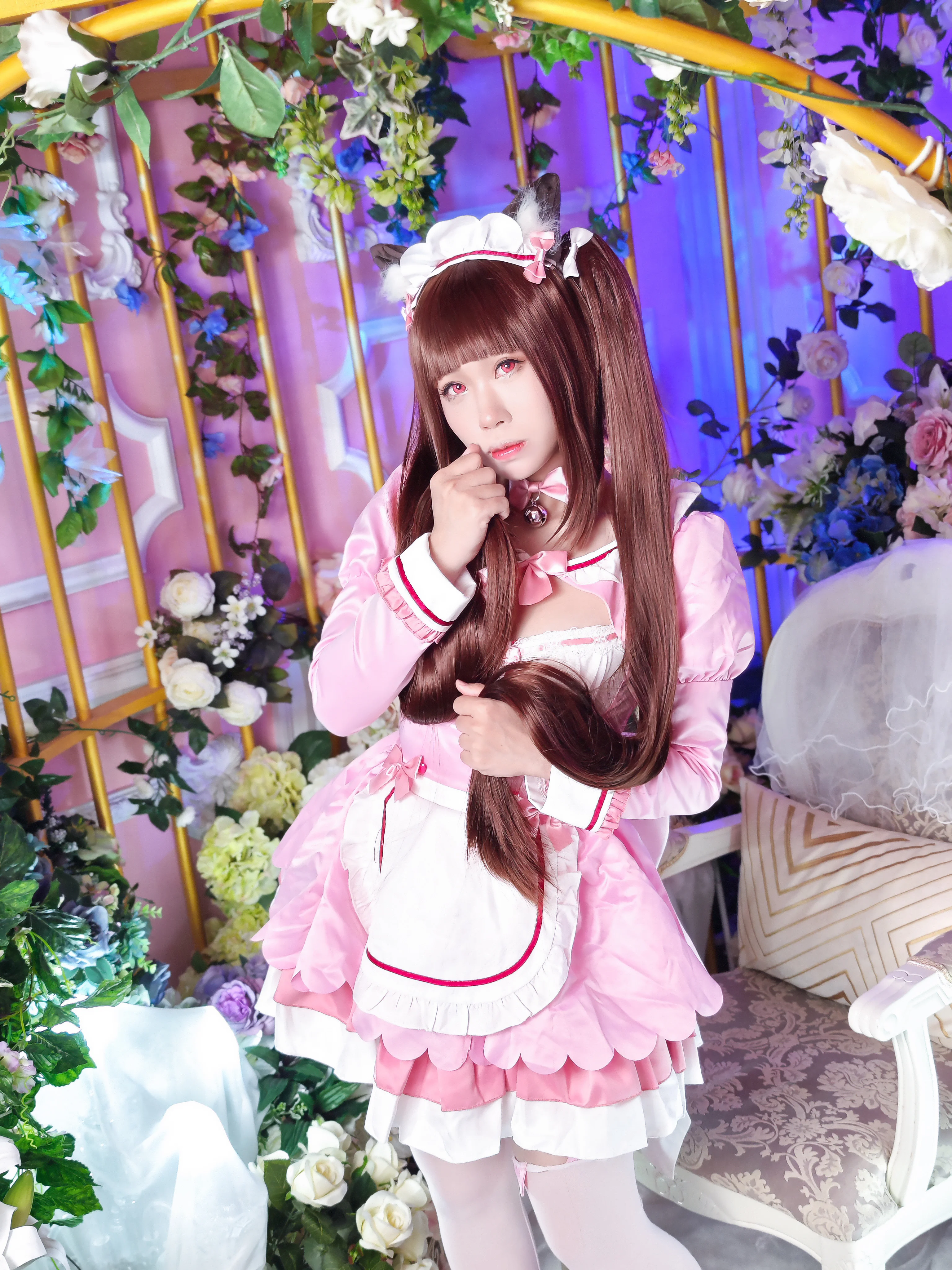 [Chocola cosplay] The Pink and White Catgirl Maid in NEKOPARA - Image 9