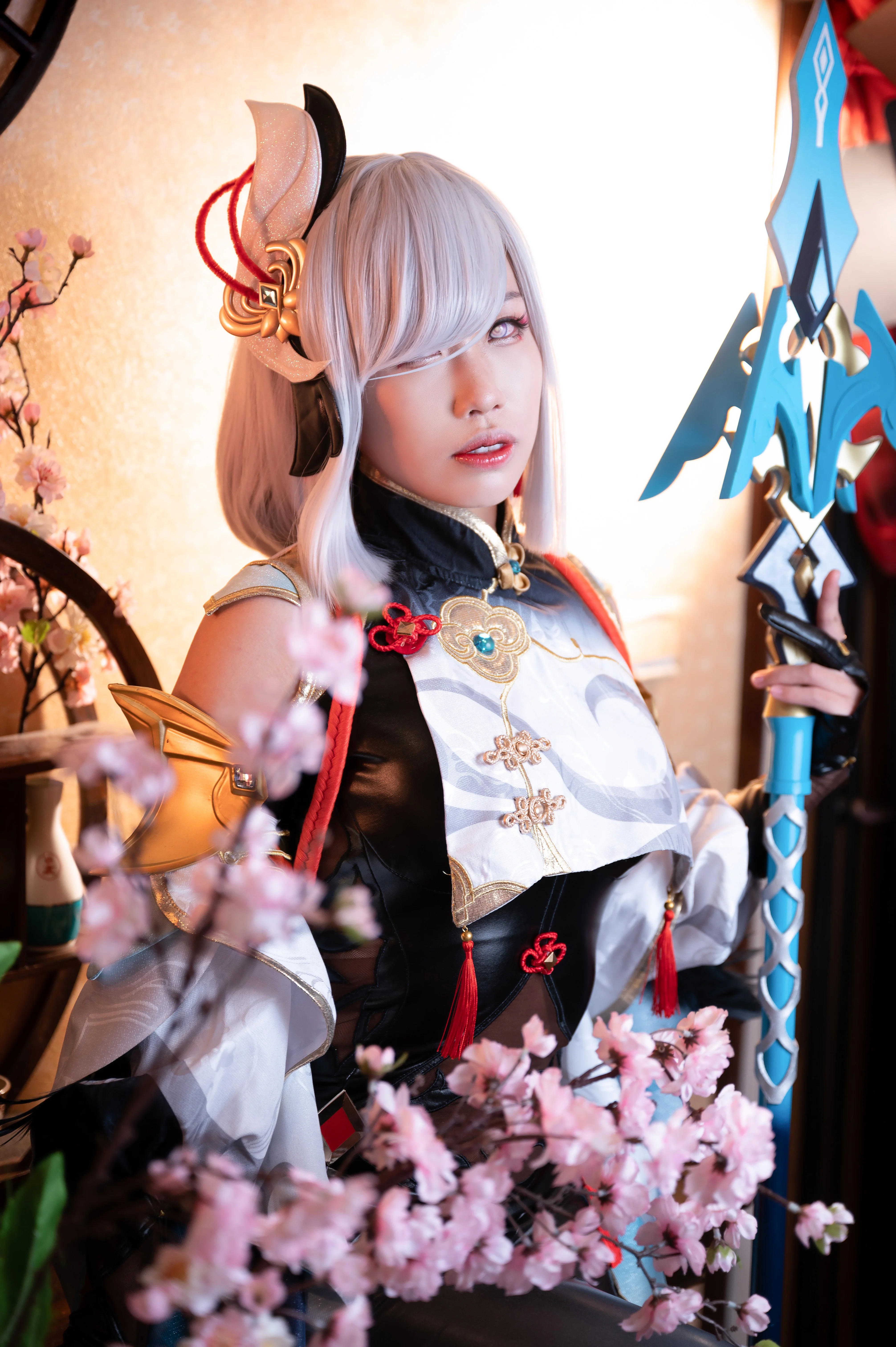 [Shenhe's new outfit Genshin Impact cosplay] Heroic and Valiant Demeanor Under Cold Flowers and Quiet Dew - Image 12