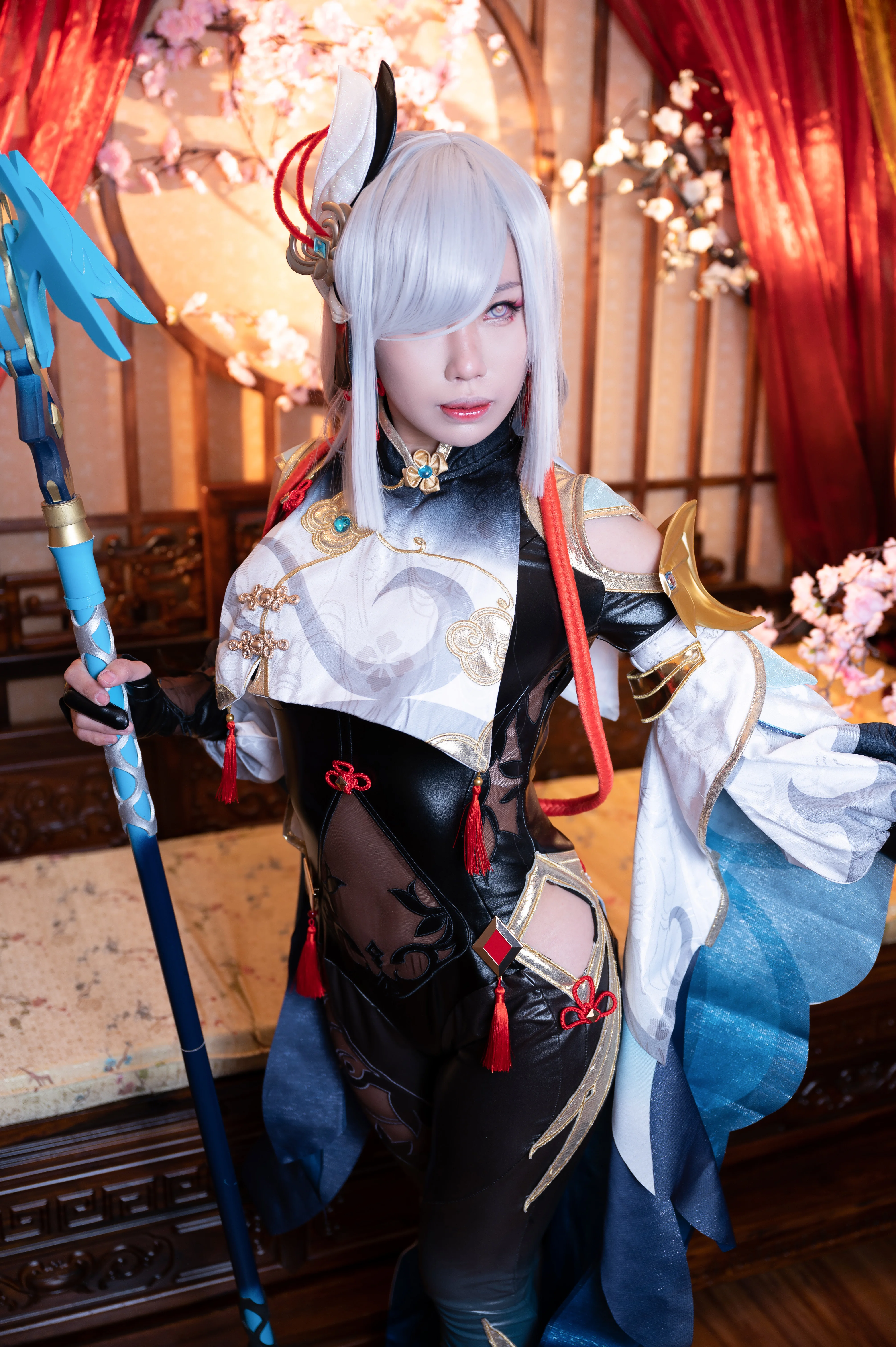[Shenhe's new outfit Genshin Impact cosplay] Heroic and Valiant Demeanor Under Cold Flowers and Quiet Dew - Image 5